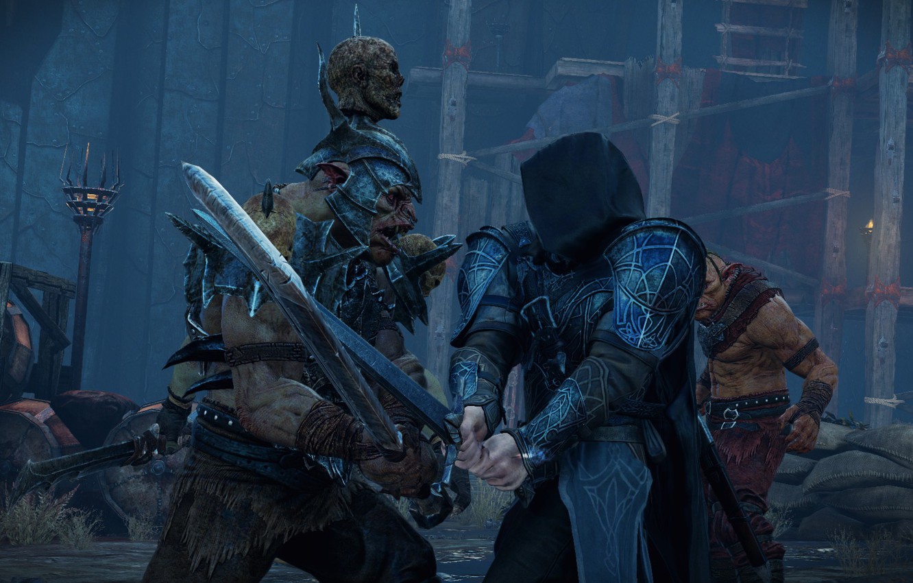 Photo Wallpaper Battlefield, Sword, Monster, Weapon, - Shadow Of Mordor Sword - HD Wallpaper 