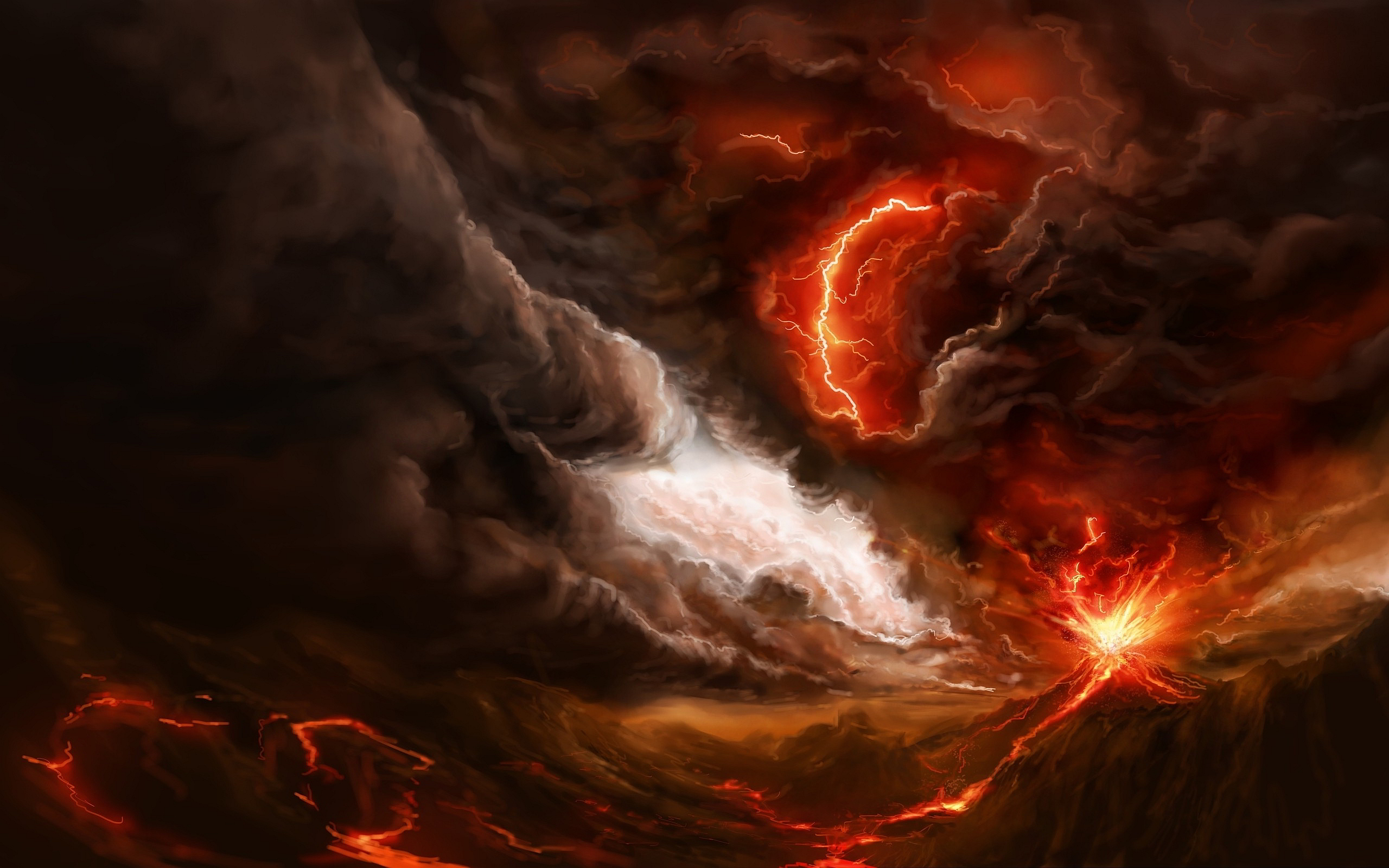 Eruption Hd Wallpaper - Volcanic Eruptions Art - HD Wallpaper 