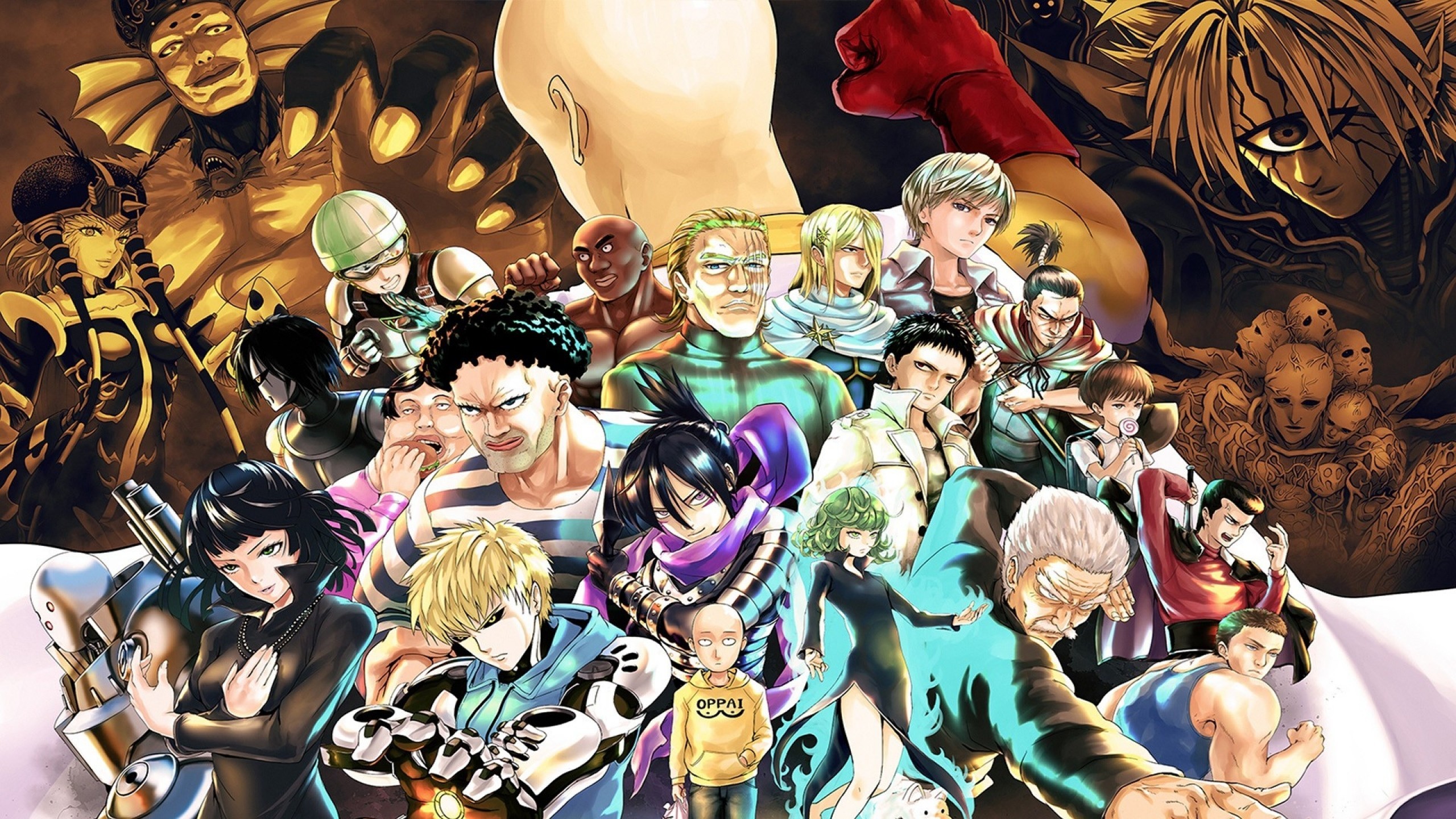 One Punch Man, Genos, Tatsumaki, Saitama, Mumen Rider - HD Wallpaper 