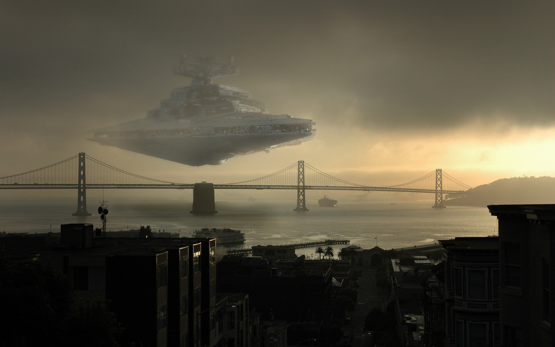 Star Destroyer In The Sky - HD Wallpaper 