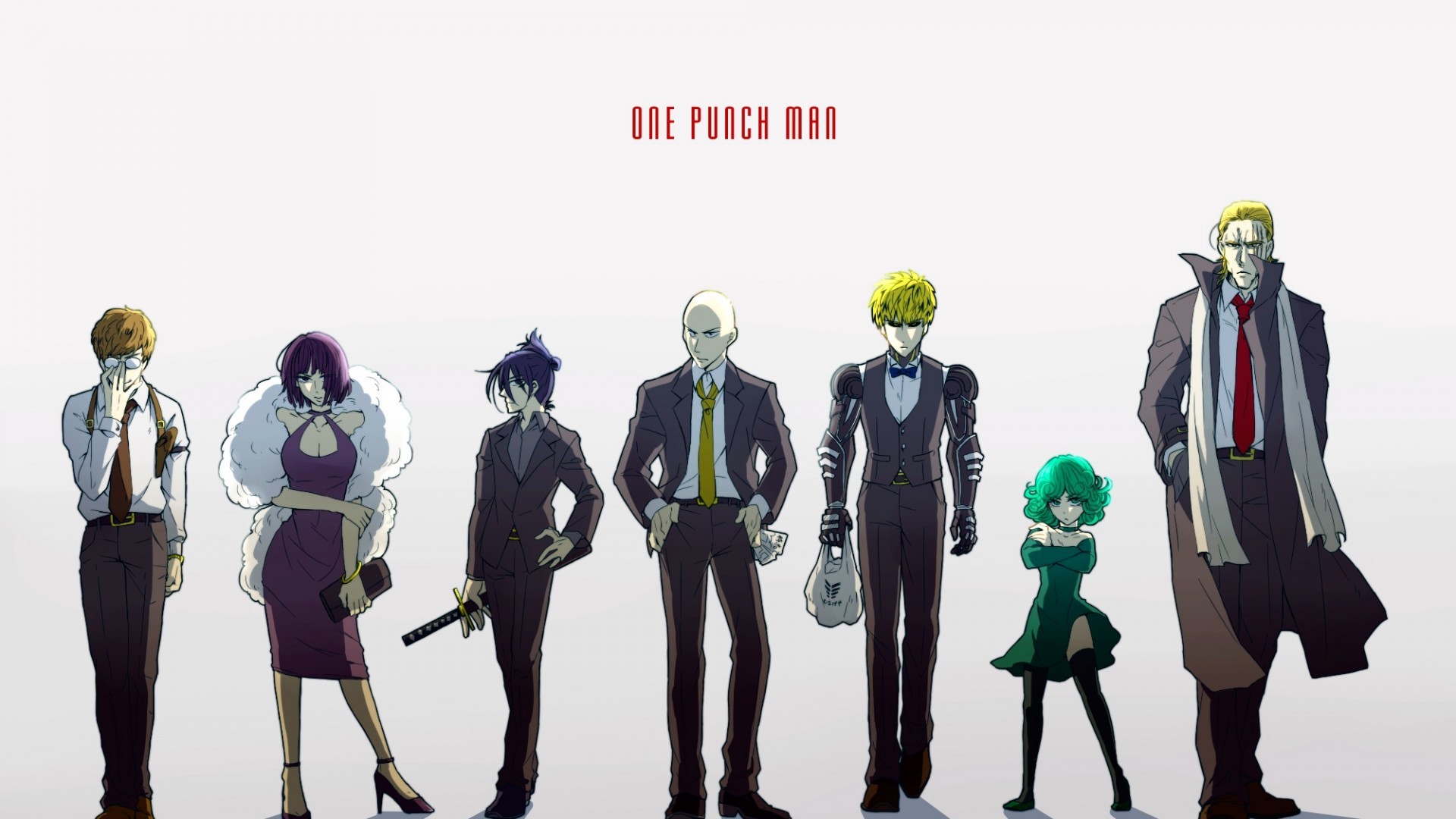One Punch Man, Characters, Saitama, Genos, Tatsumaki - HD Wallpaper 