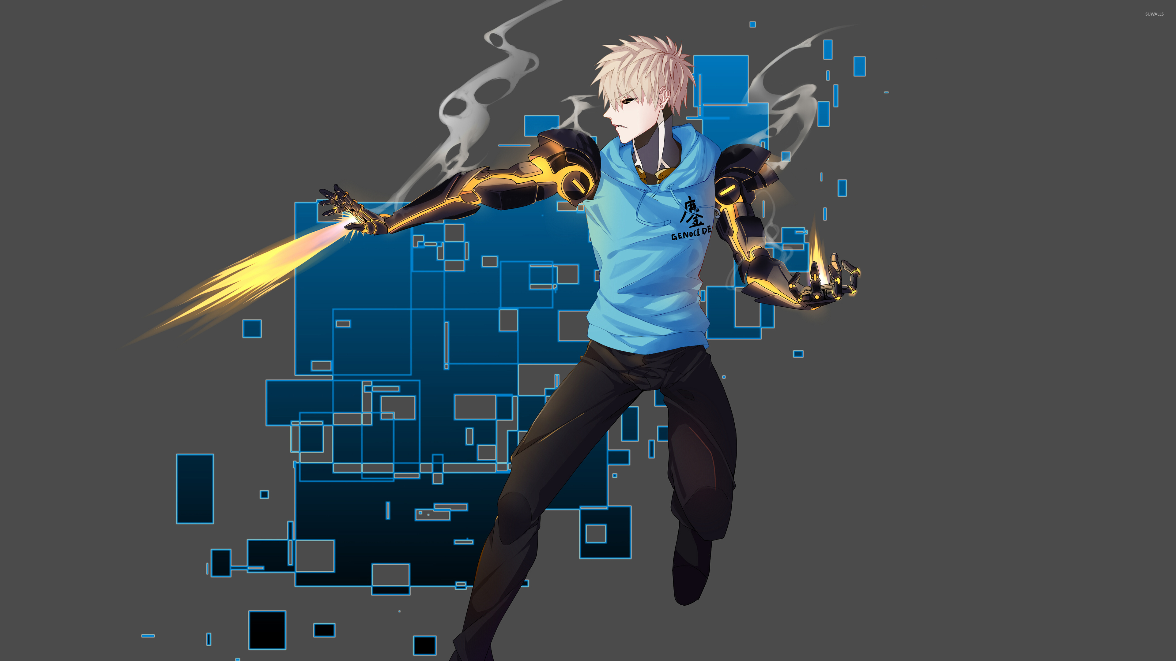 One Punch Man Genos Blue - HD Wallpaper 