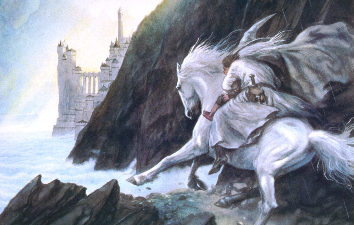 Castles Minas Tirith Gandalf The Lord Of The Rings - Alan Lee And John Howe Lotr - HD Wallpaper 