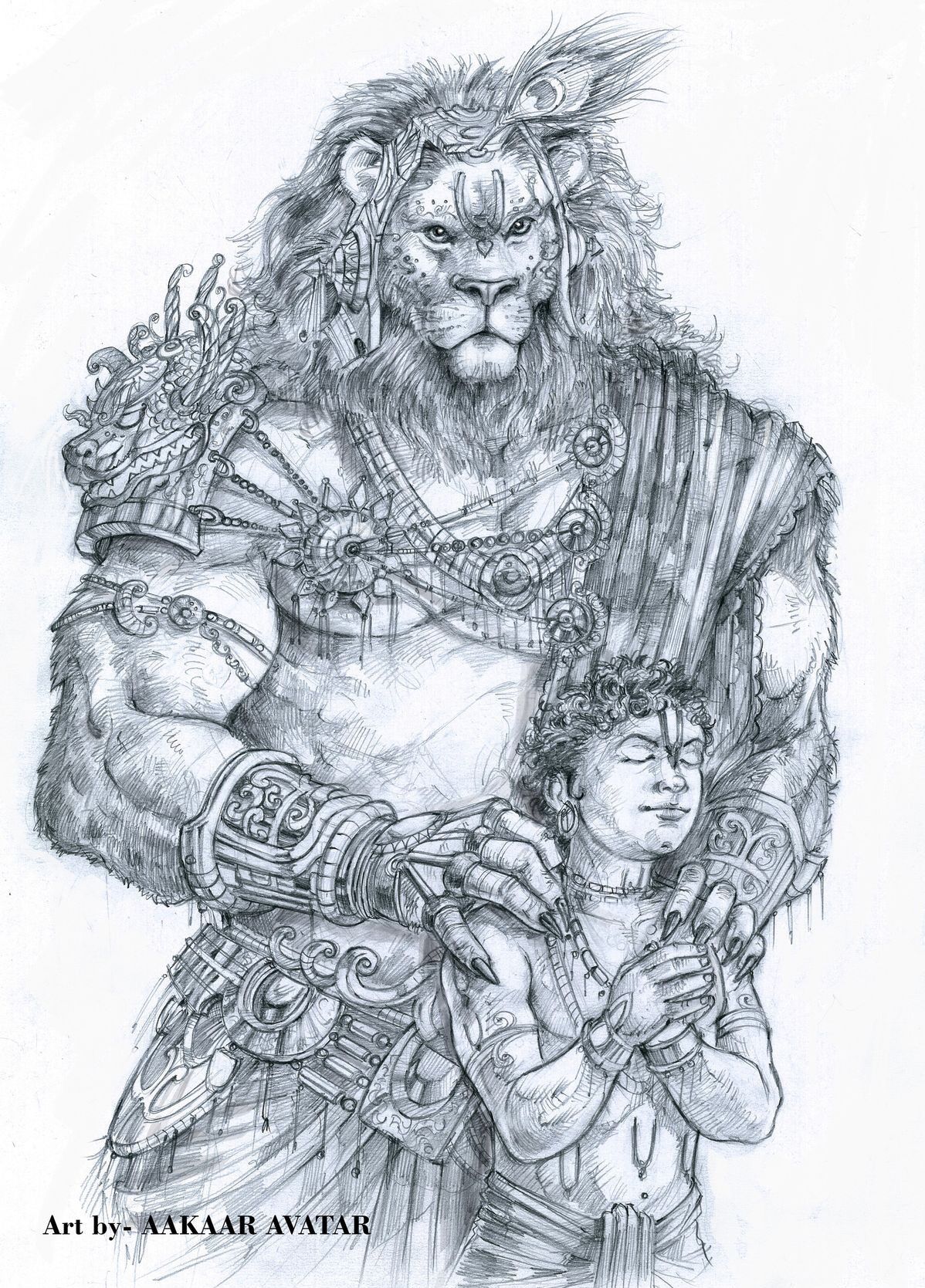 Lord Narasimha Swamy Sketch - 1198x1669 Wallpaper Lord Narasimha Swamy Sketch - 1198x1669 Wallpaper