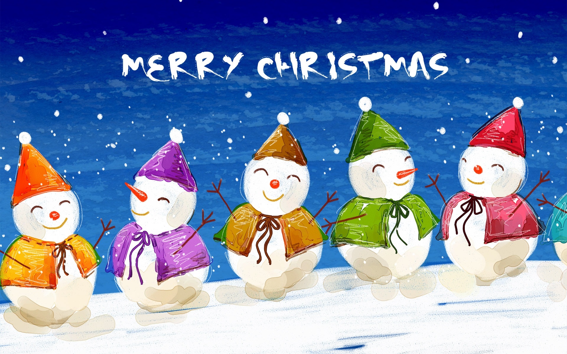 Cute Animated Merry Christmas - HD Wallpaper 