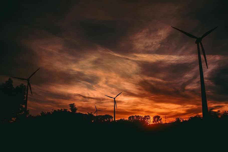 Silhouette Of Windmills During Sunset, Untitled, Sky, - Salvador Dali Anlamlı Sözleri - HD Wallpaper 