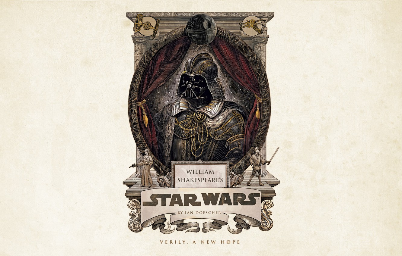 Photo Wallpaper Star Wars, Darth Vader, Fantasy, Minimalism, - William Shakespeare's Star Wars - HD Wallpaper 