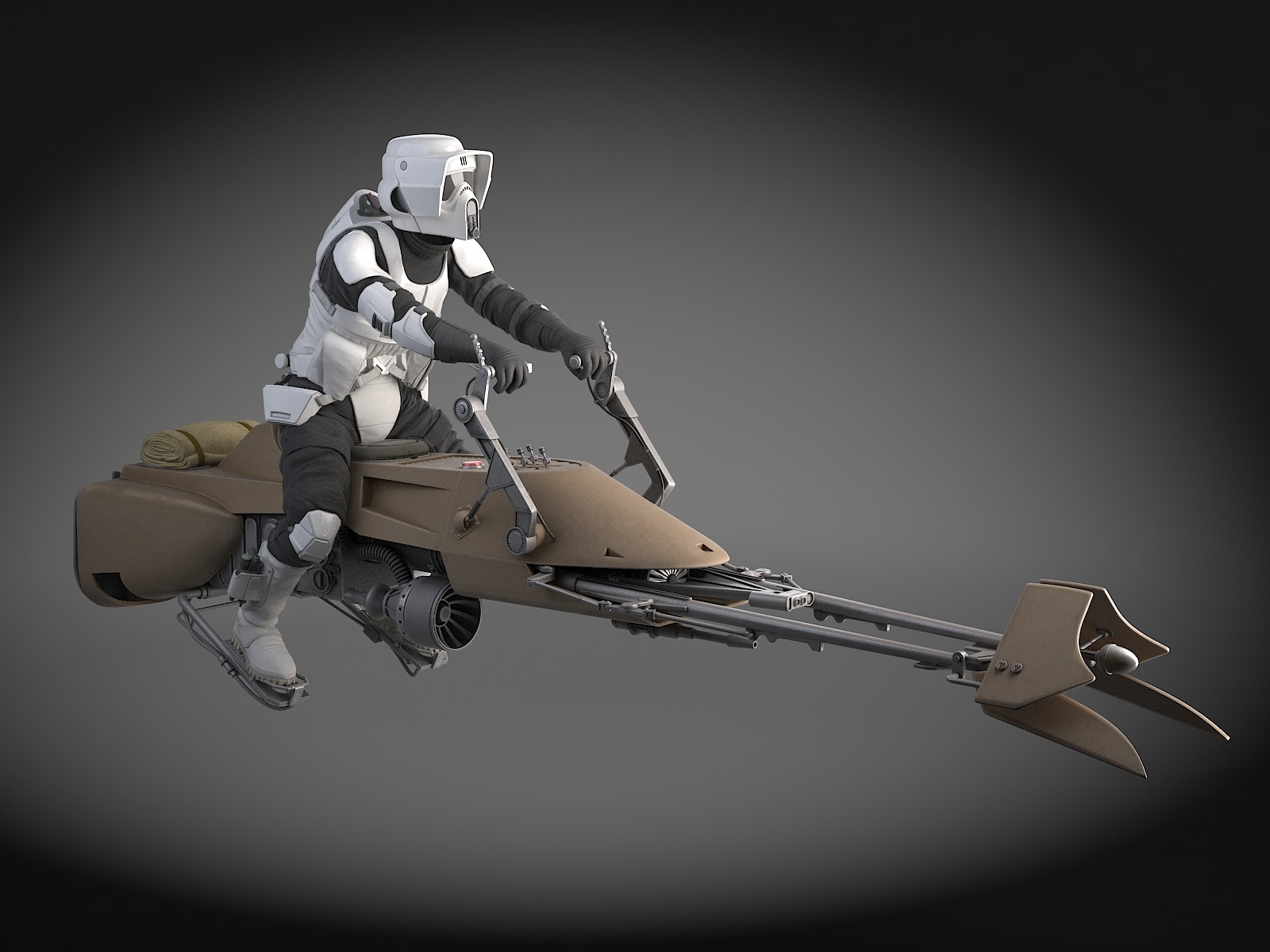 Speeder Bikes Star Wars Art - HD Wallpaper 