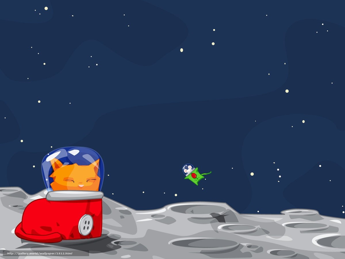 Download Wallpaper Cat, Mouse, Space, Vector Free Desktop - Background Power Point Space - HD Wallpaper 