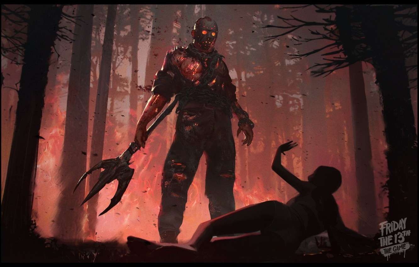 Photo Wallpaper Demon, Girl, Jason Voorhees, Game, - HD Wallpaper 