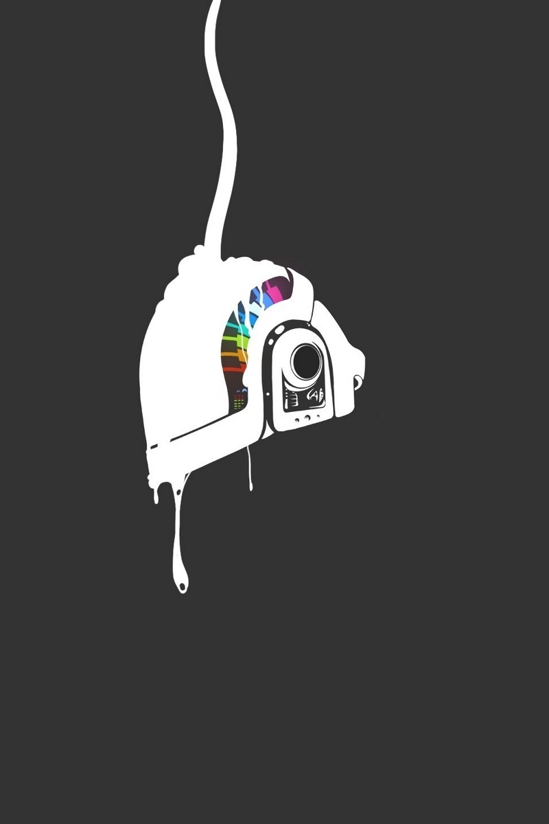 Wallpaper Minimalism, Daft Punk, Hat, Black Background, - Daft Punk Minimalistic - HD Wallpaper 