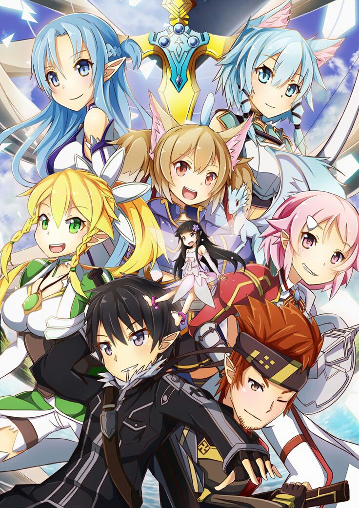 Anime Image - Silica Leafa Kline Kirito Lisbeth Yui Asuna - HD Wallpaper 