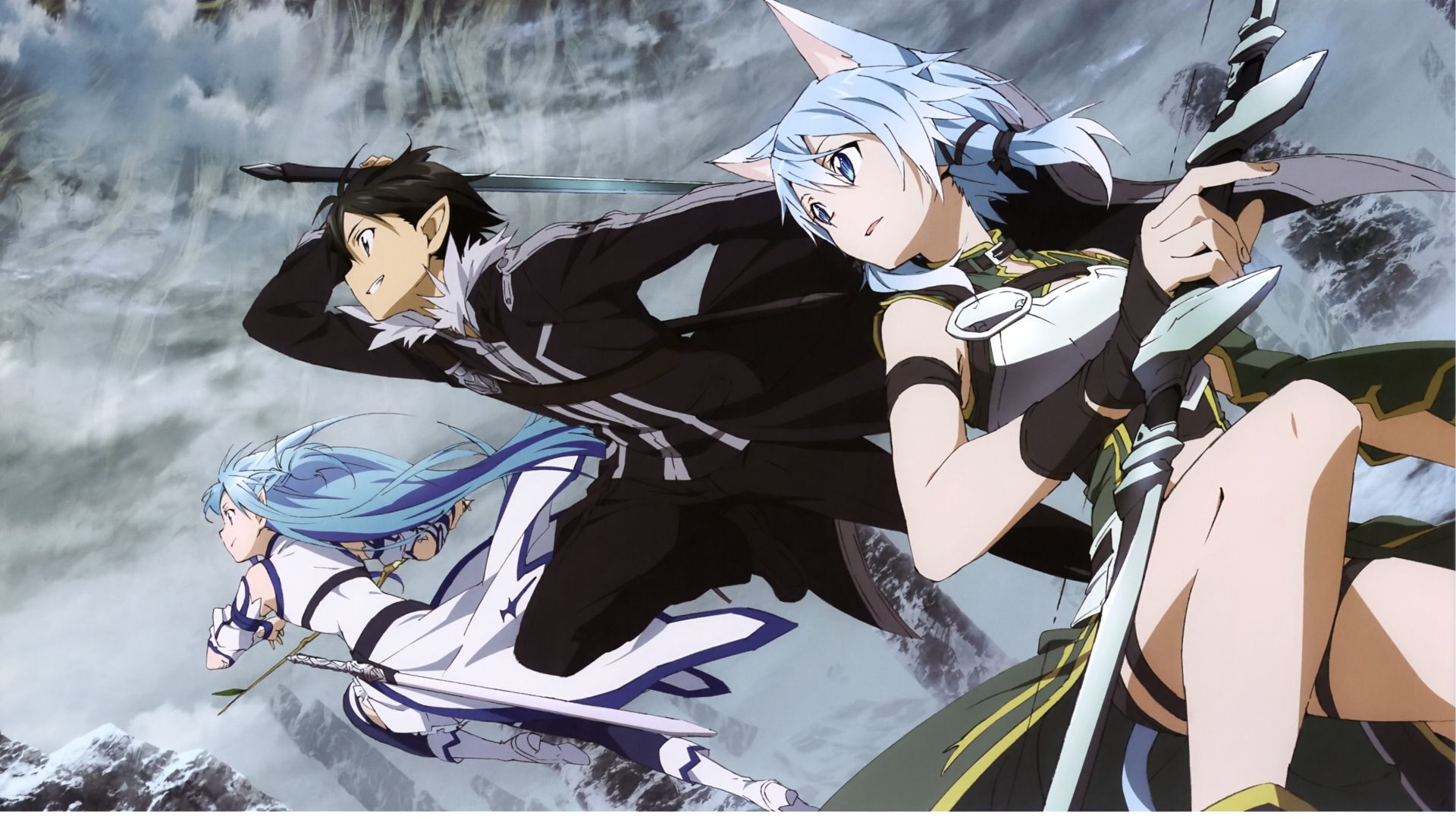 Kirito Asuna And Sinon - HD Wallpaper 