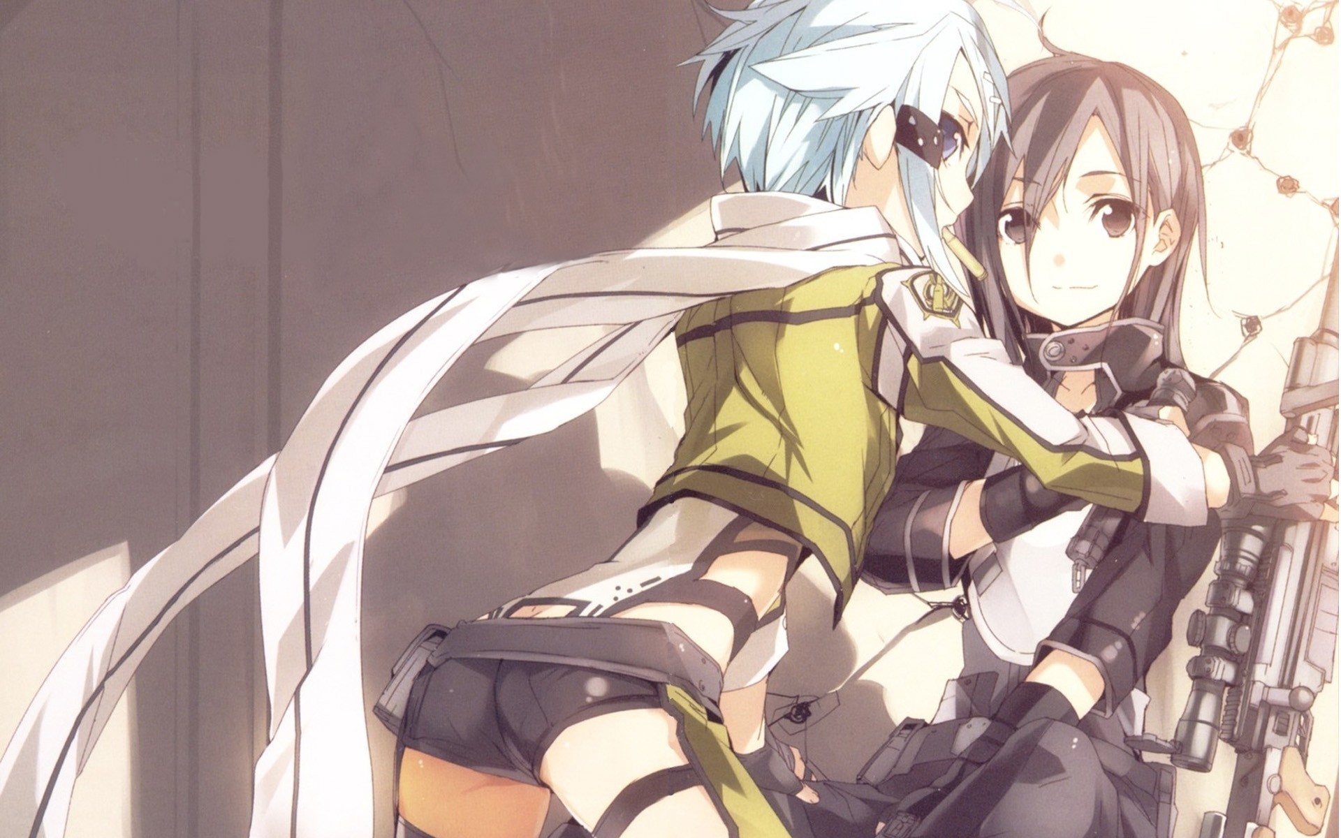 Wallpaper - Kirito X Sinon Ggo - HD Wallpaper 