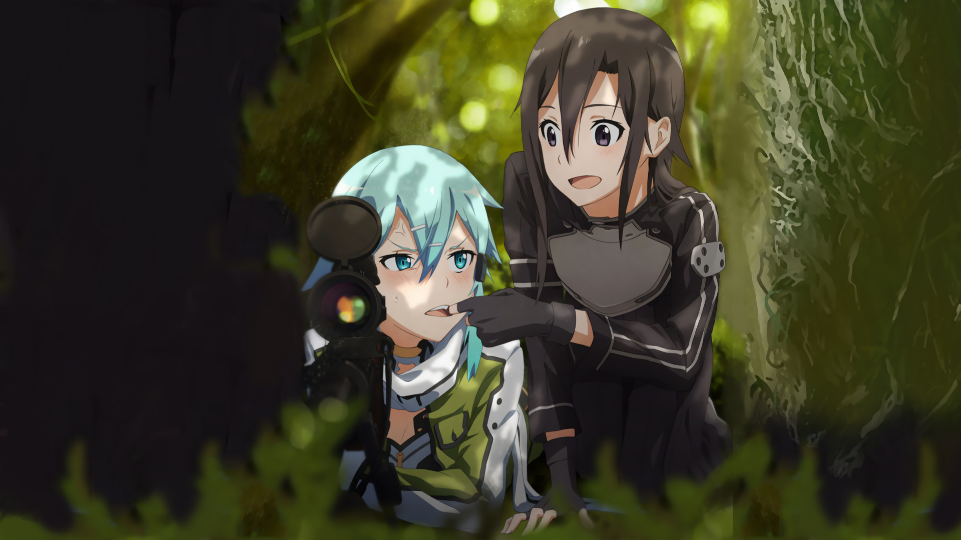 Sao Kirito And Sinon - HD Wallpaper 