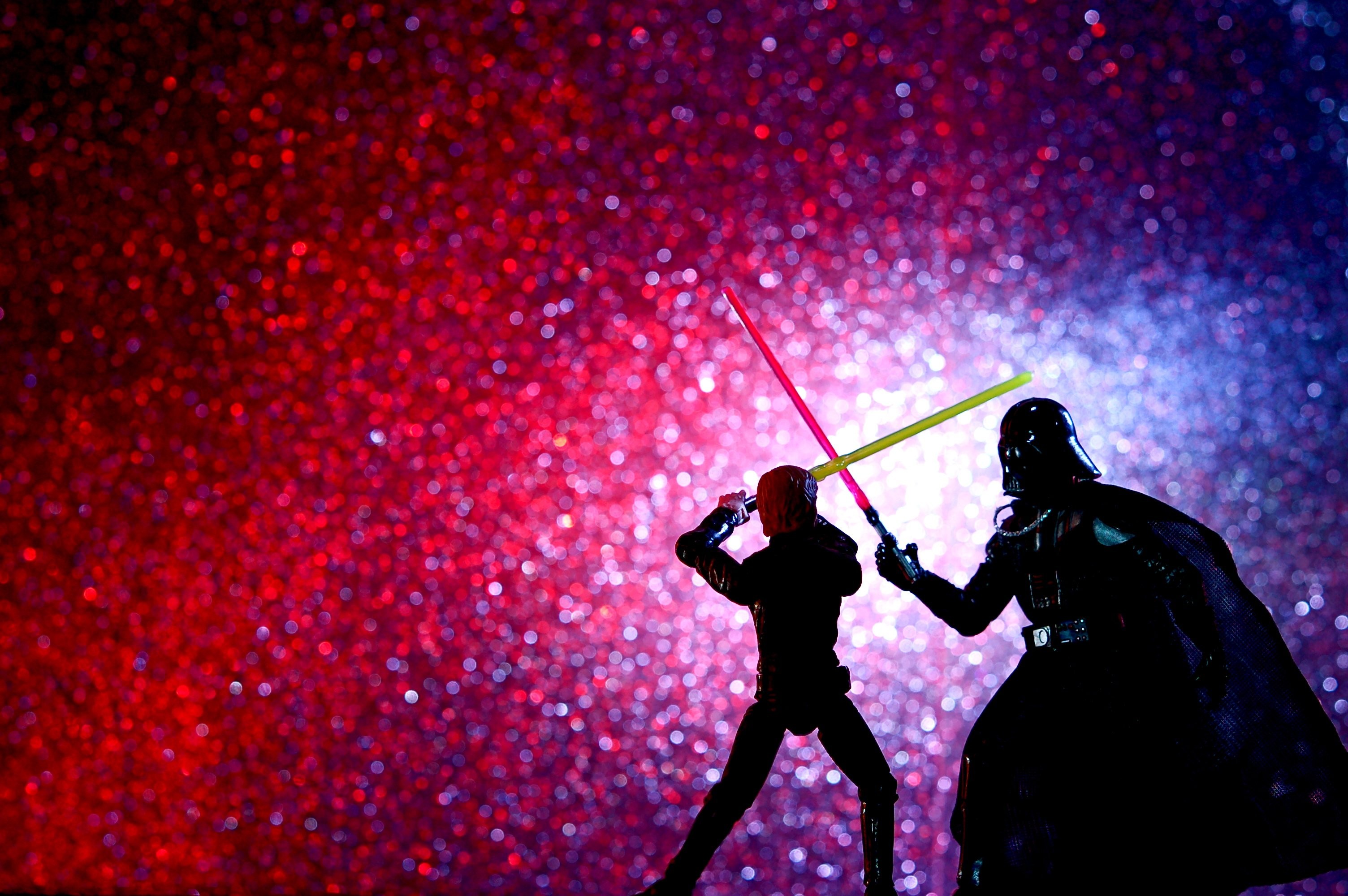 Darth Vader Luke Skywalker Silhouette - HD Wallpaper 