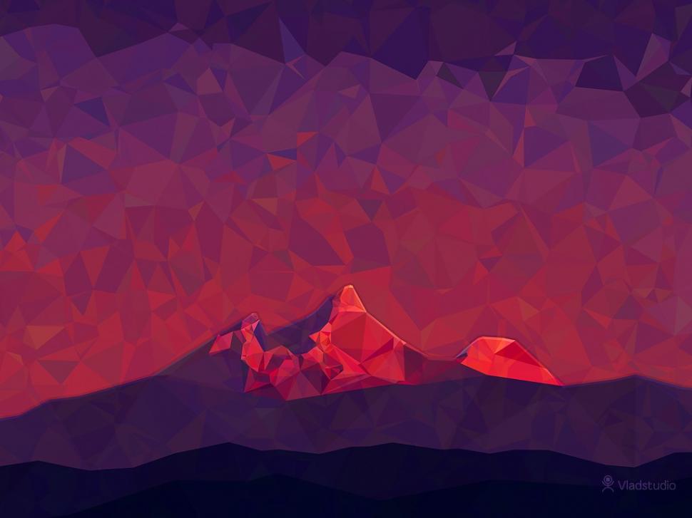 Low Poly, Hills, Color Wallpaper,low Poly Wallpaper,hills - Polygon Mountain Background - HD Wallpaper 