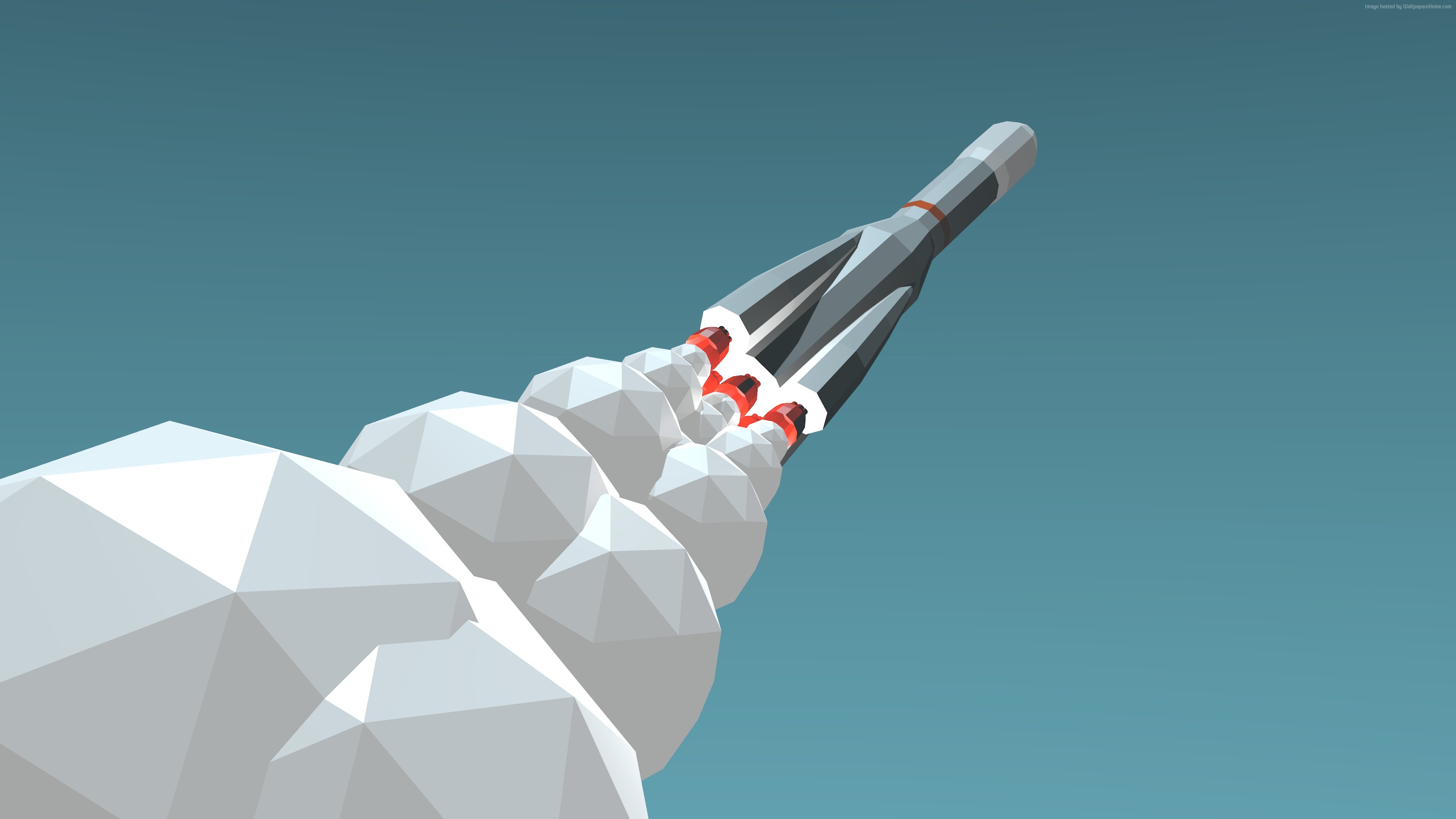 Low Poly Rocket - HD Wallpaper 