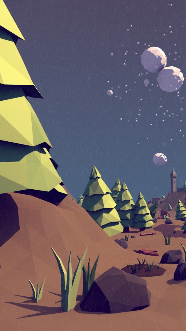 Polygon, 4k, 5k Wallpaper, Landscape, Nature, Low Poly, - Low Poly Forest Landscape - HD Wallpaper 