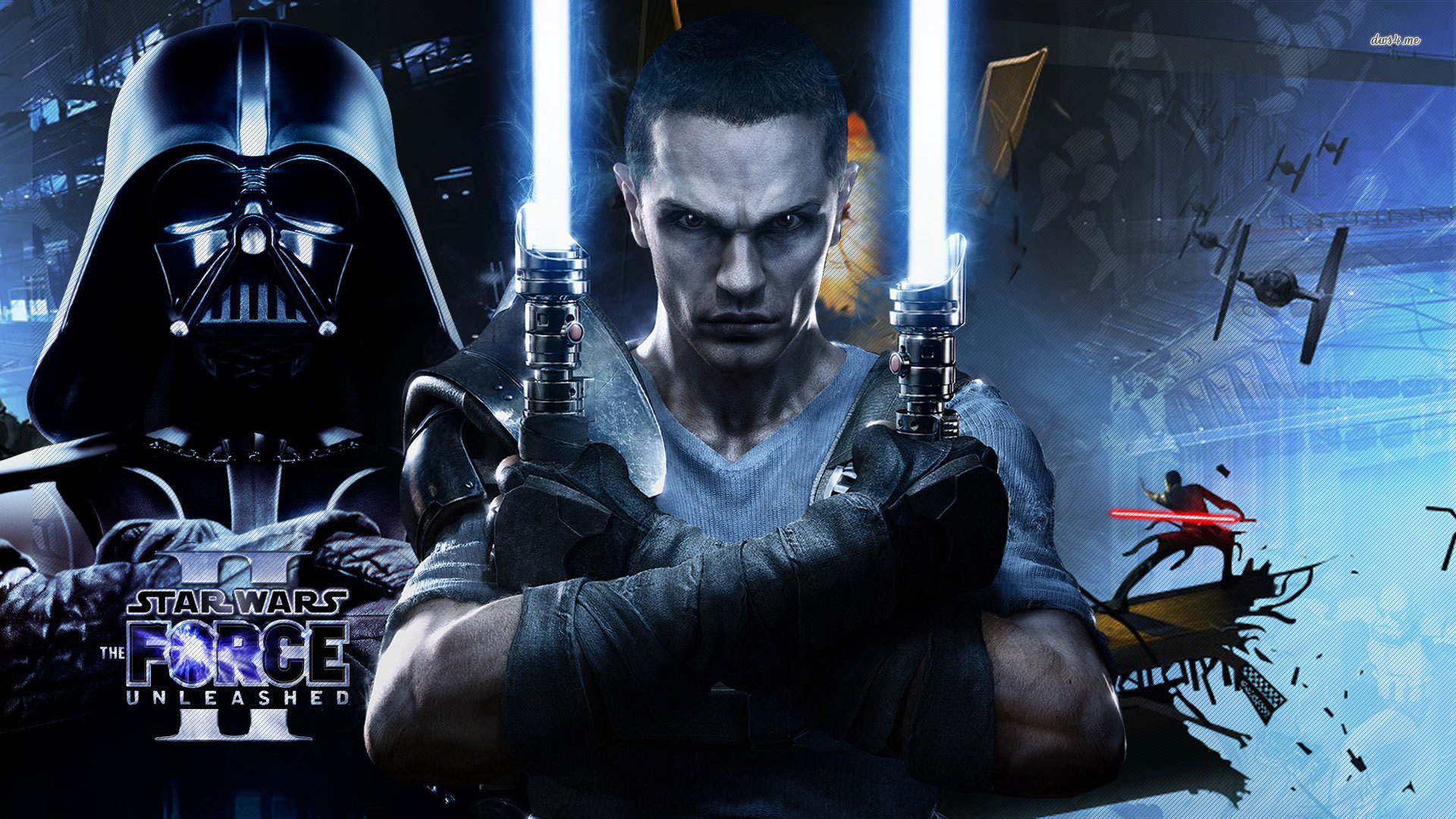Starkiller And Darth Vader In Star Wars - Star Wars The Force Unleashed Wallpaper Hd - HD Wallpaper 