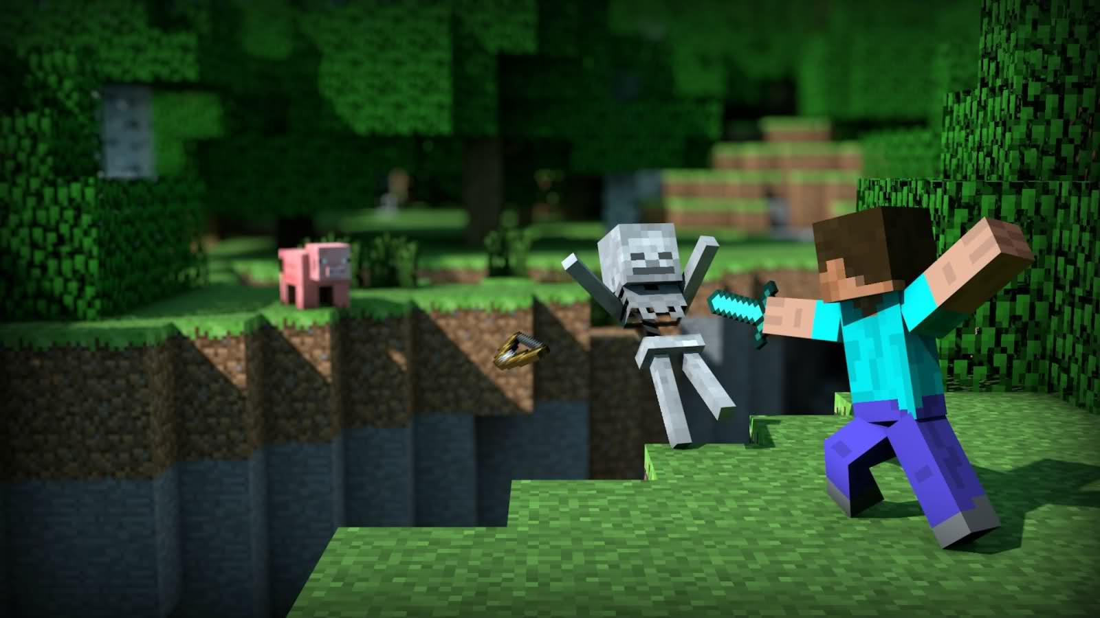 New Minecraft Images & Wallpapers Cathrin Haily - Minecraft Steve Killing Skeleton - HD Wallpaper 