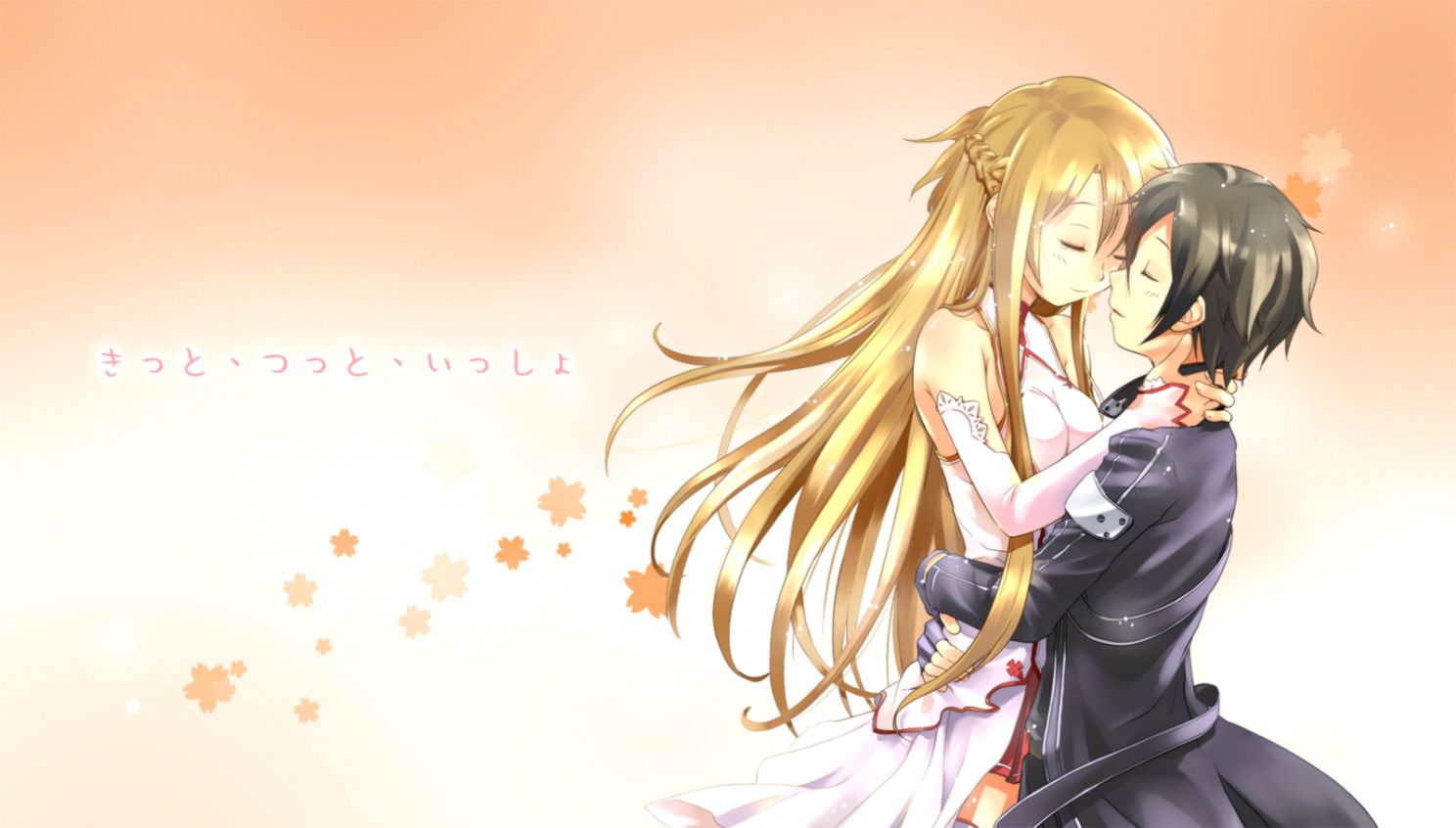 Yuuki Asuna & Kirigaya Kazuto Wallpaper And Background - Sword Art Online Asuna Kirito - HD Wallpaper 