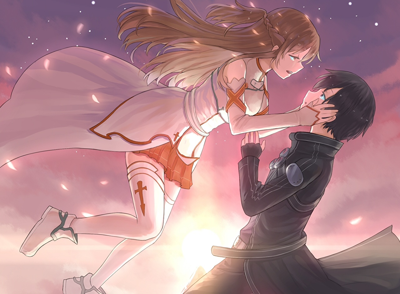 Love Sao Kirito And Asuna - HD Wallpaper 