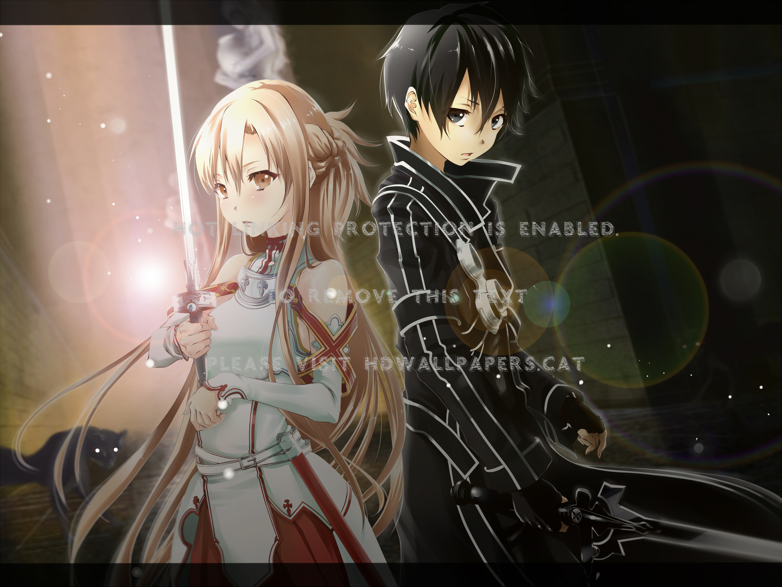 Asuna & Kirito Swordmaster Art Online Black - Sword Art Online Cytaty - HD Wallpaper 