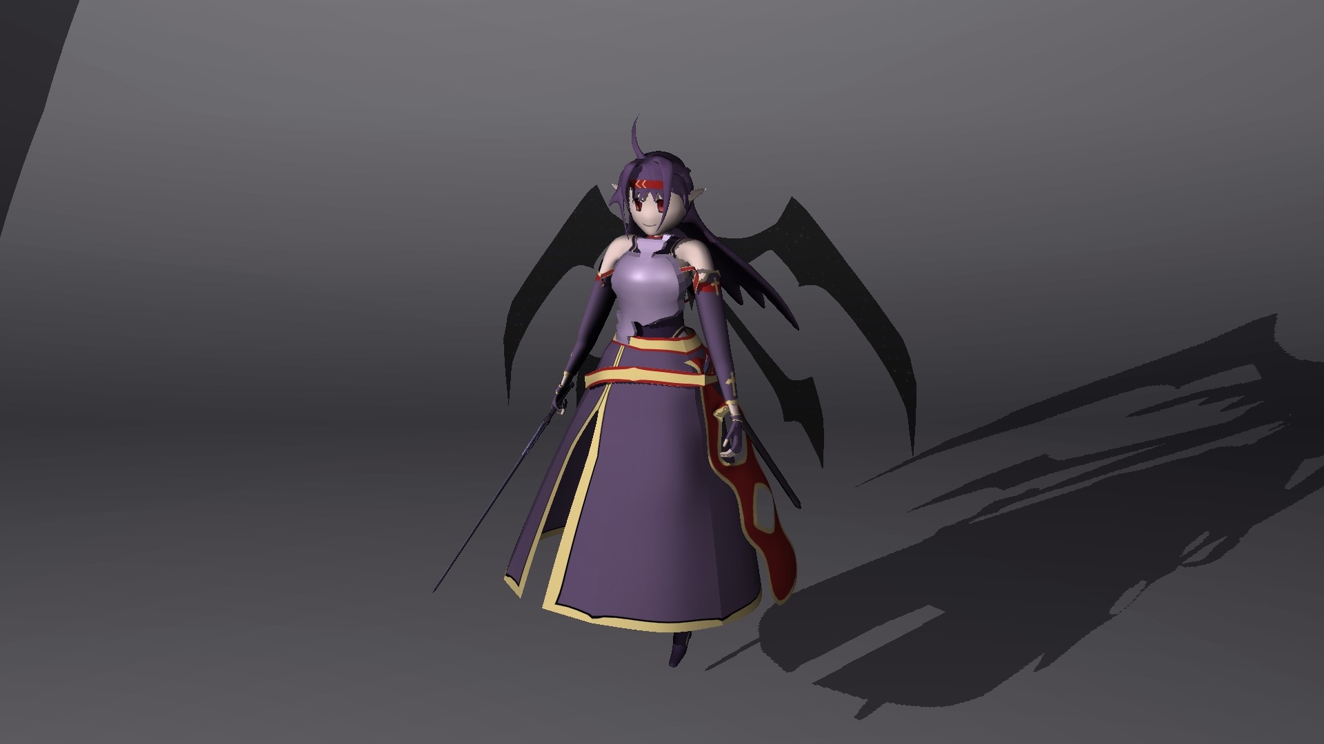 Yuuki Konno 3d Model - HD Wallpaper 