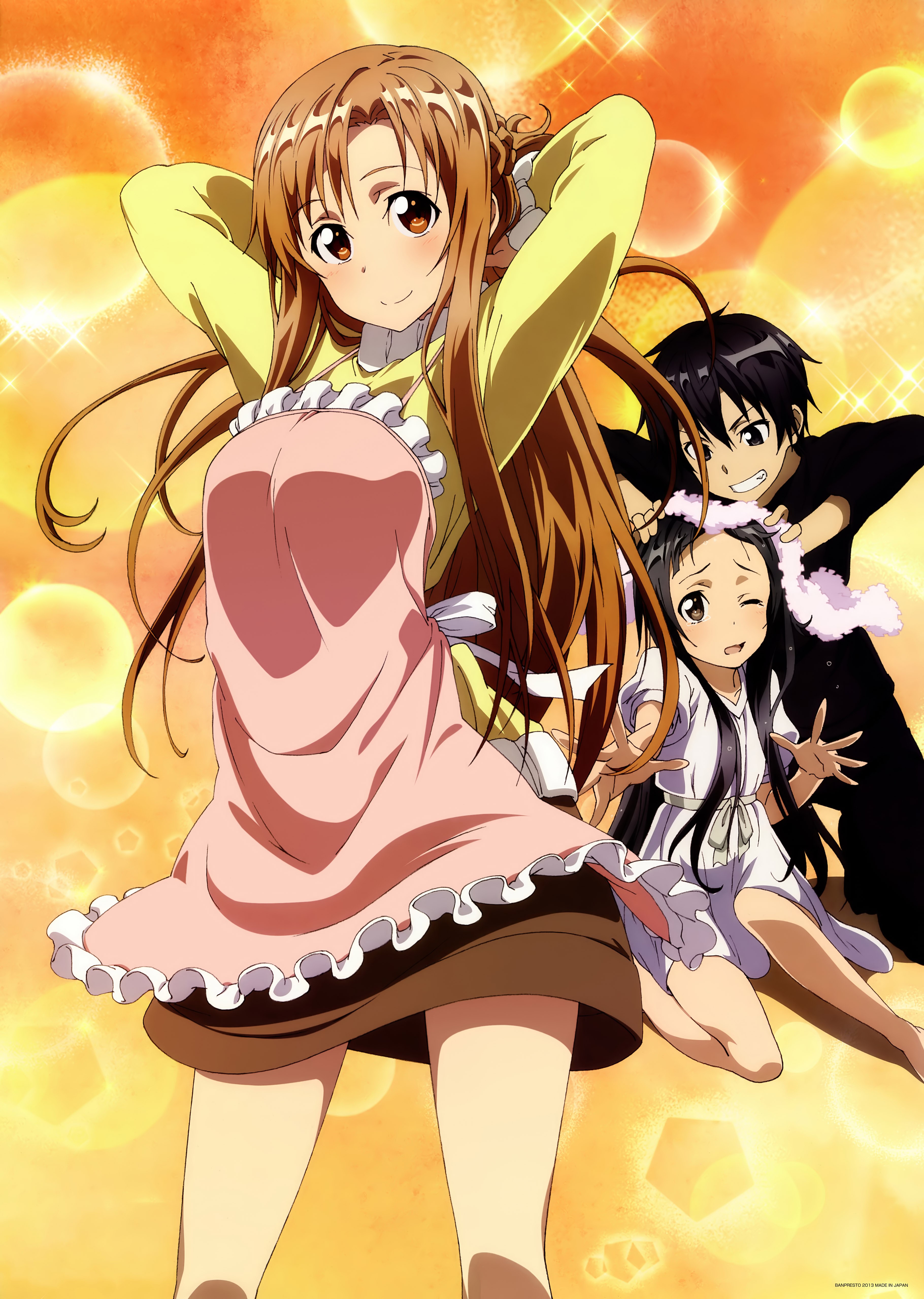 Wallpaper Sword Art Online Kirito Y Asuna Yui 3640x5115 Wallpaper Teahub Io