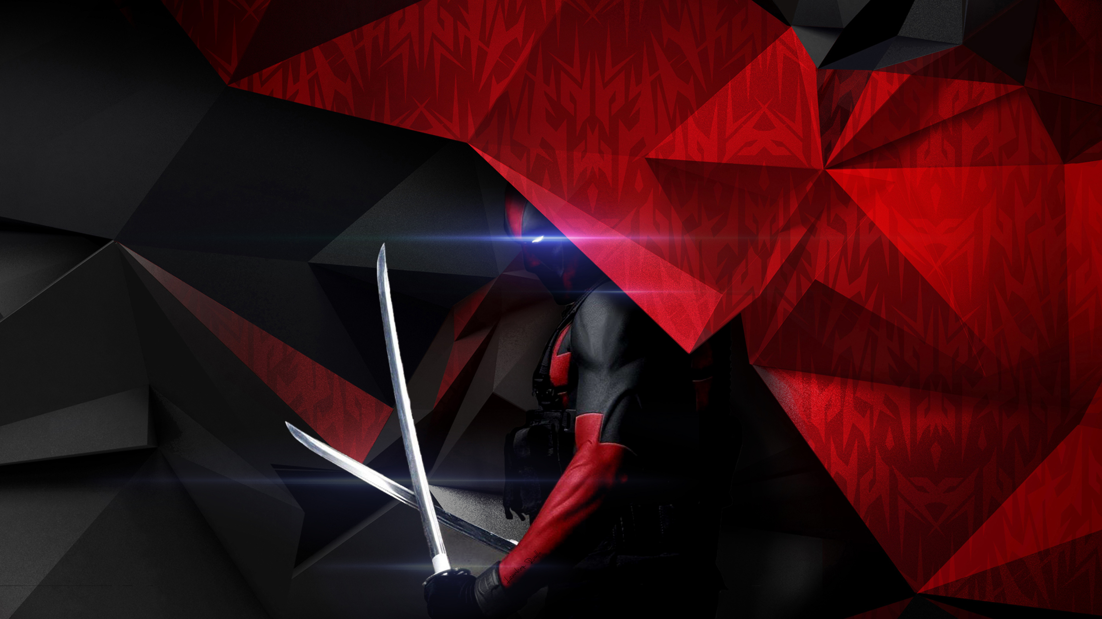 Deadpool Sword Arts 4k - Red Dark Background Hd - HD Wallpaper 