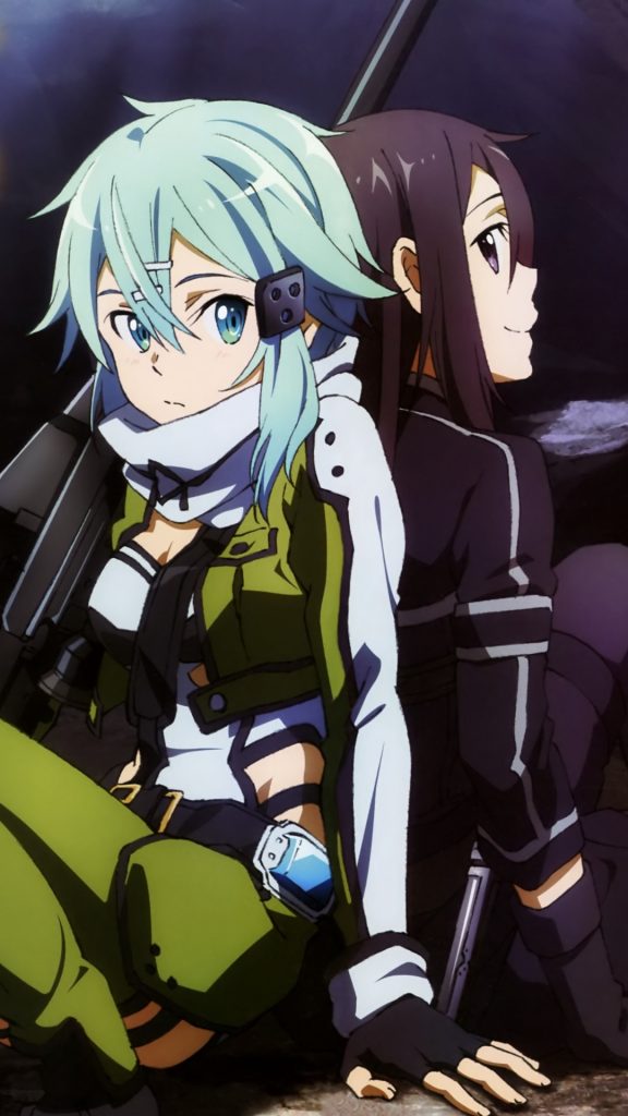 Sword Art Online Kirito Sinon - Sword Art Online Sinon Kirito - HD Wallpaper 