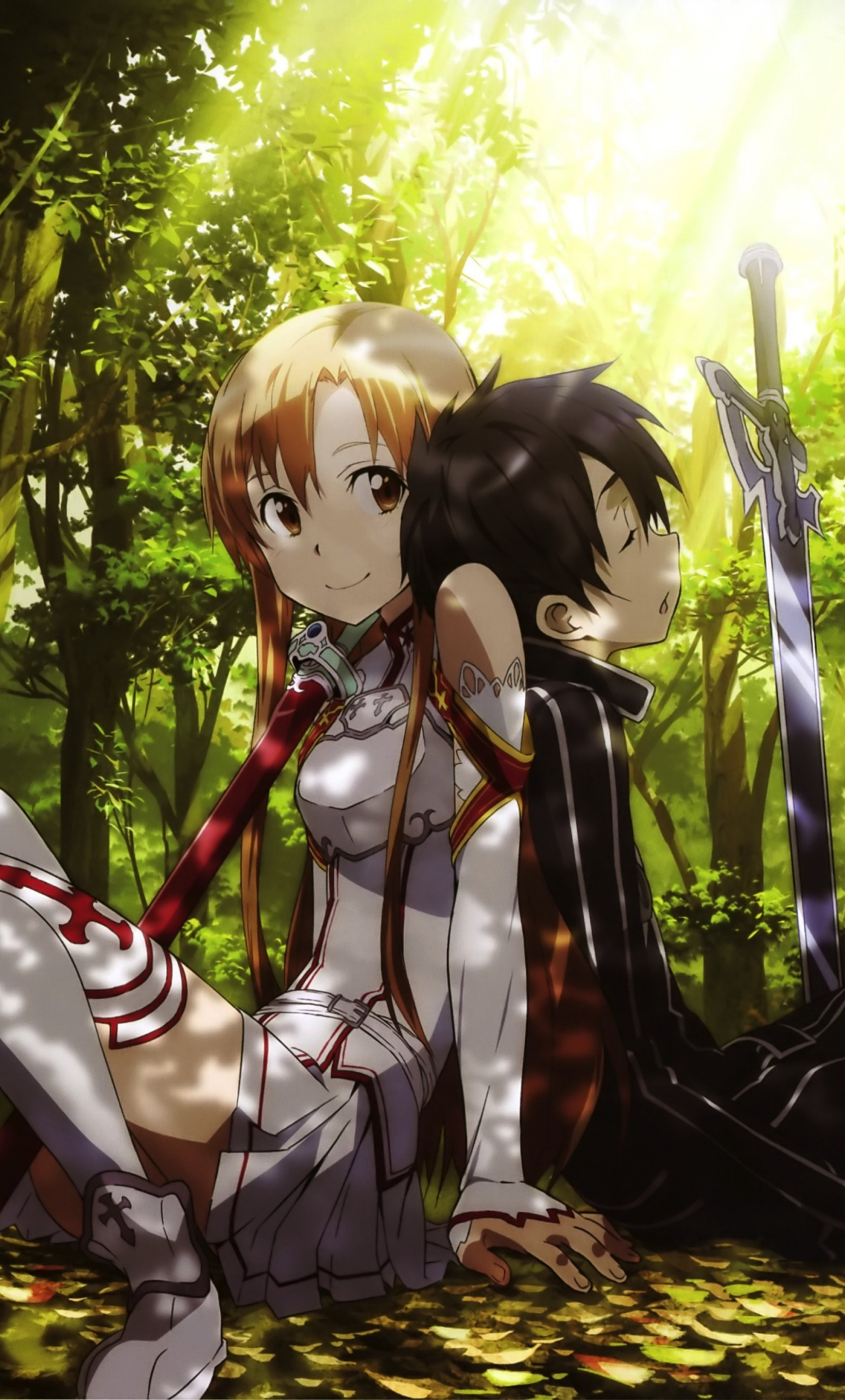 Yuuki Asuna, Kirigaya Kazuto, Outdoor, Anime, Wallpaper - Asuna Y Kirito 4k - HD Wallpaper 