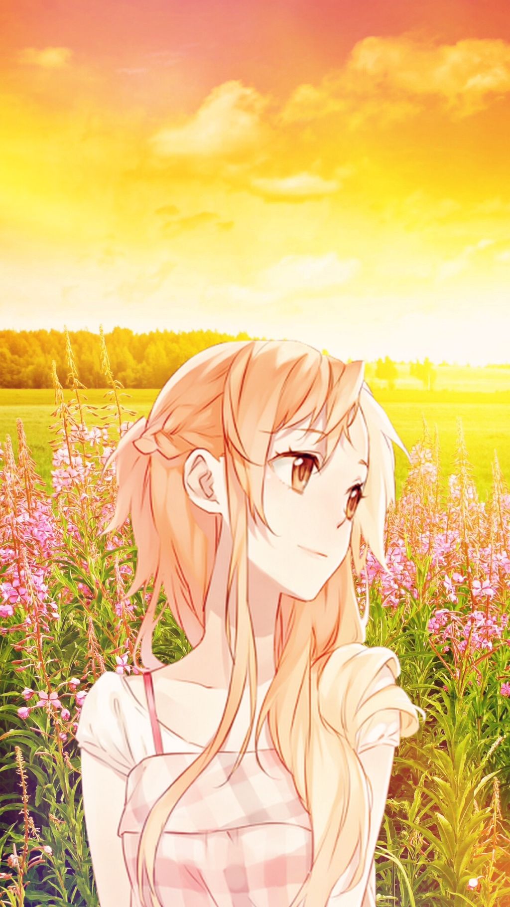 #sao #swordartonline #asunayuuki #asuna #spring #girl - Anime Girl With Strawberry Blonde Hair - HD Wallpaper 