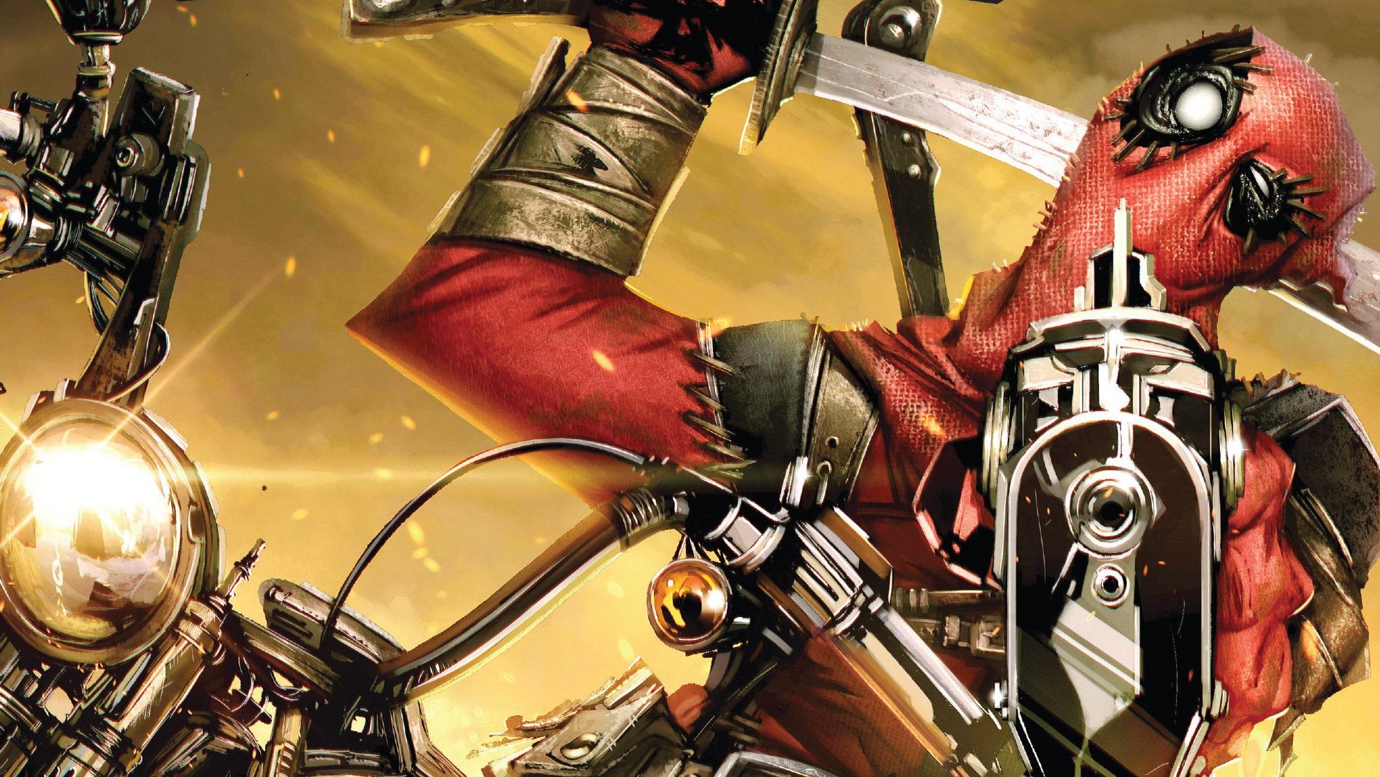 Cartoon Deadpool On Motorcycle - HD Wallpaper 