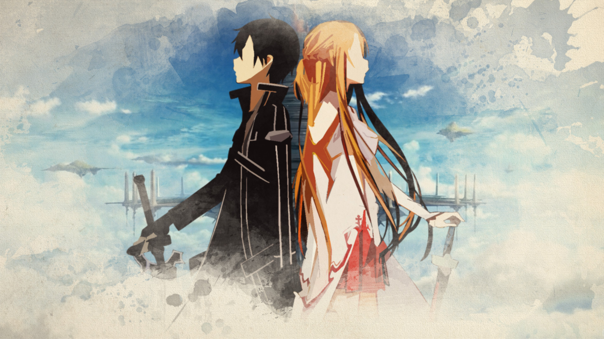 1920x1080, Anime - Kirito Et Asuna Fan Art - HD Wallpaper 