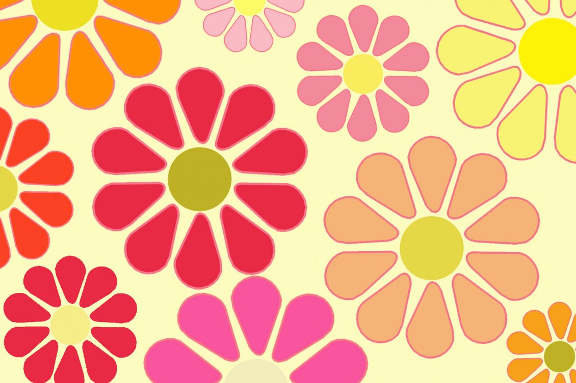 Download Wallpaper Colorful Flowers In The Background - Flower Power Background - HD Wallpaper 