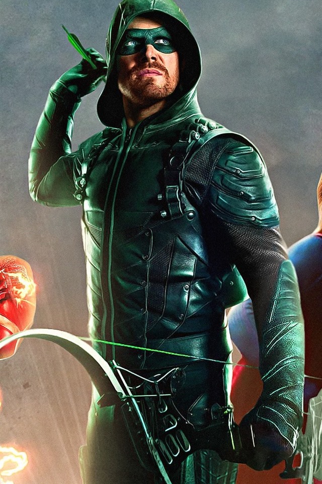 Iphone Wallpaper Dc Comics Superheroes, Arrow, Flash, - Flash Arrow Supergirl Wallpaper 1080p - HD Wallpaper 