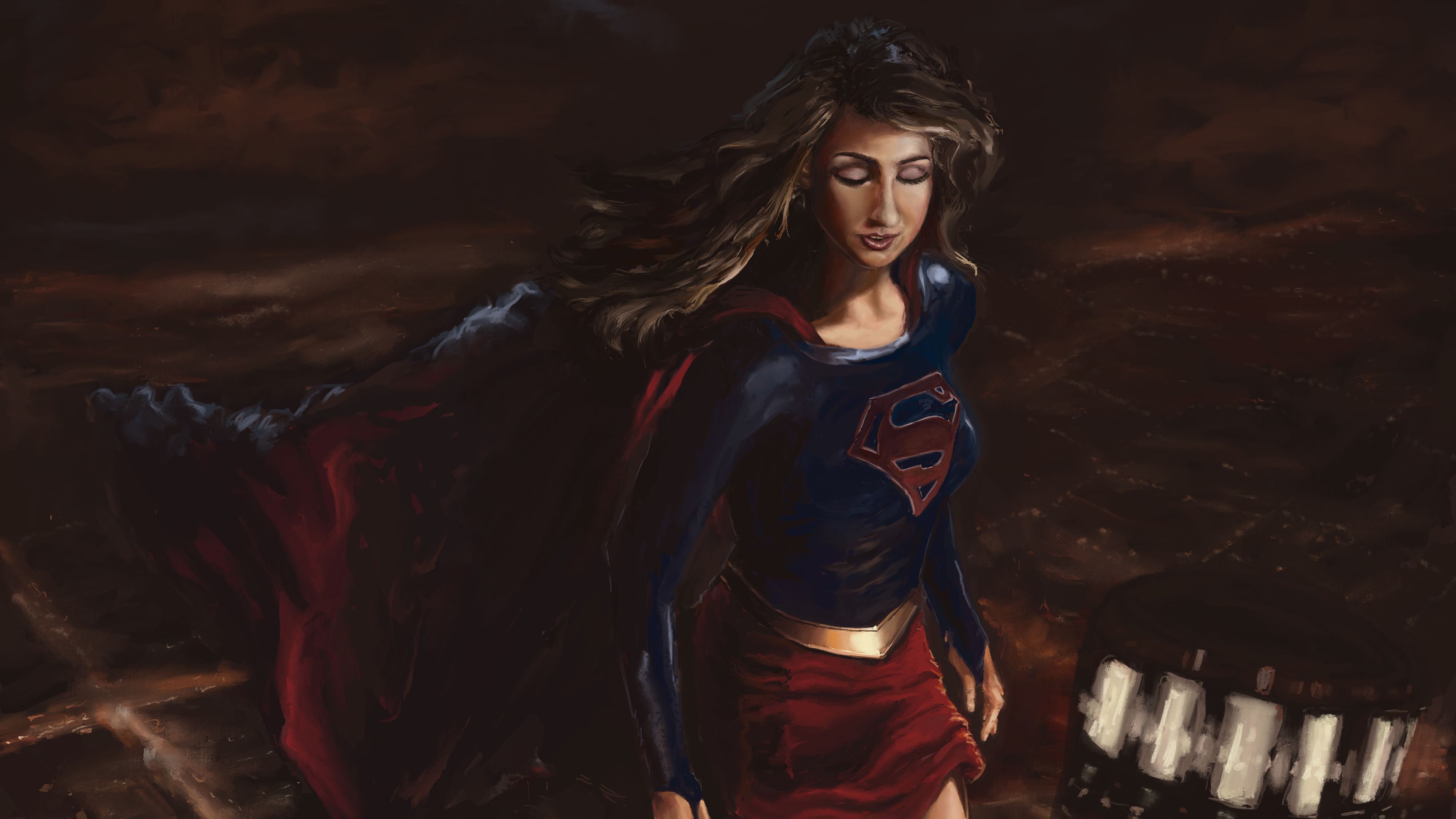 Supergirl Paint Artwork 4k - Supergirl - HD Wallpaper 