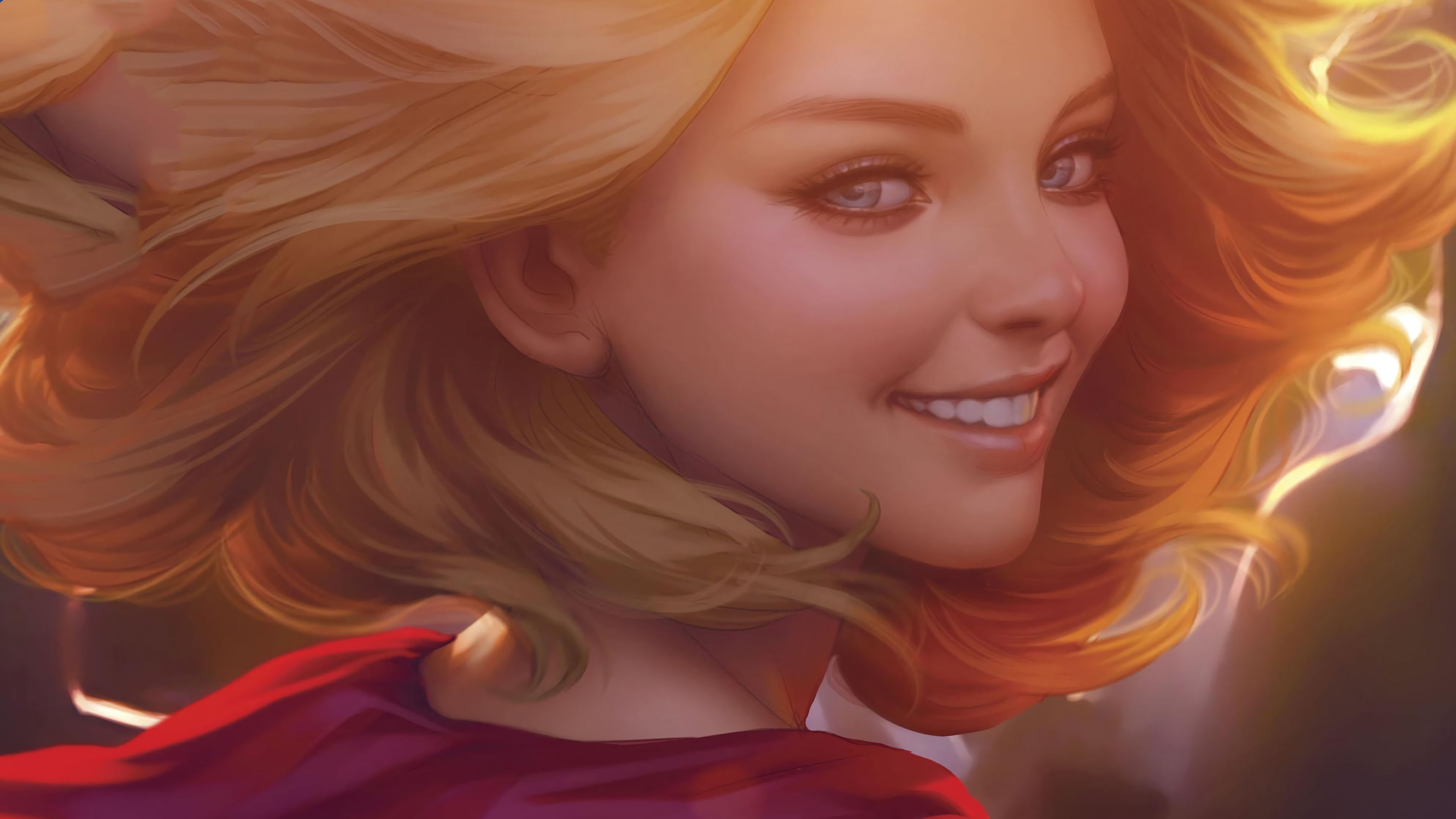 Supergirl Smiling - Supergirl 16 Artgerm - HD Wallpaper 