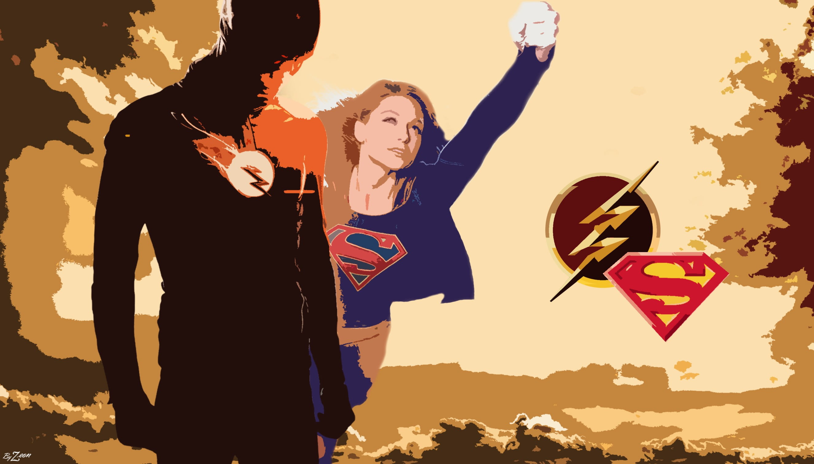 Supergirl E The Flash - HD Wallpaper 