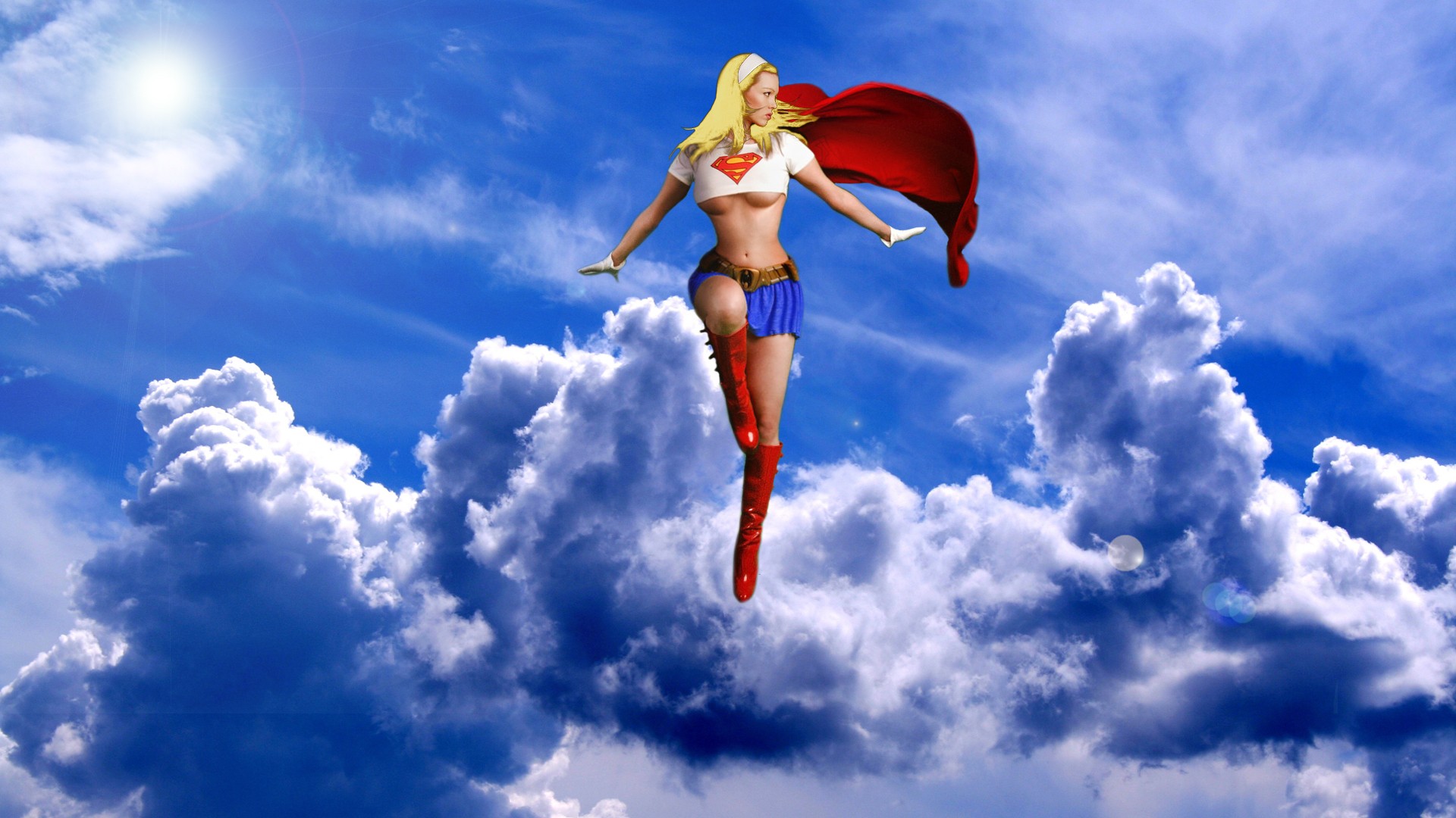 Supergirl Flying In The Sky - HD Wallpaper 