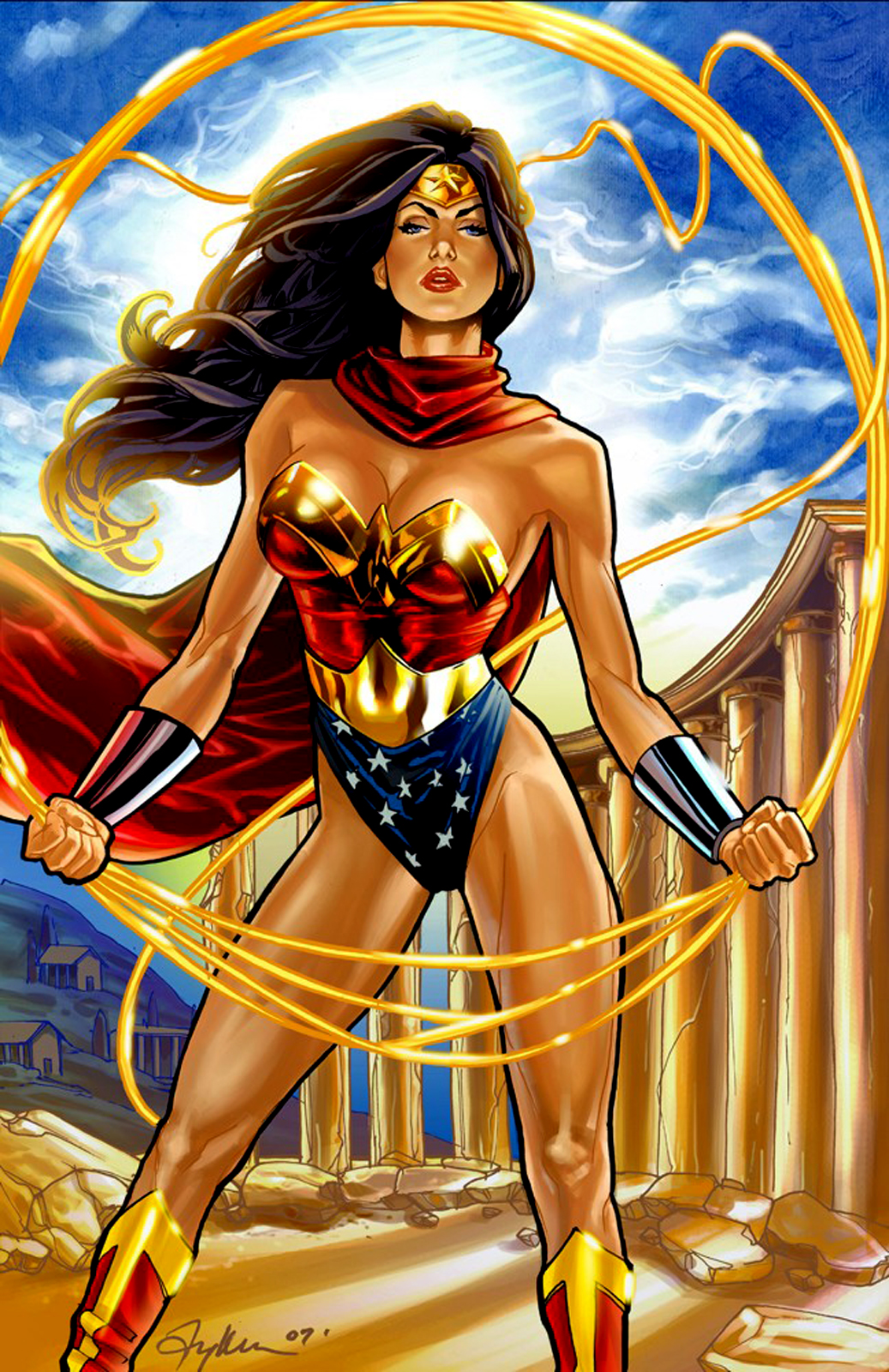 Wonder Woman Cartoon Wallpaper Hd - HD Wallpaper 