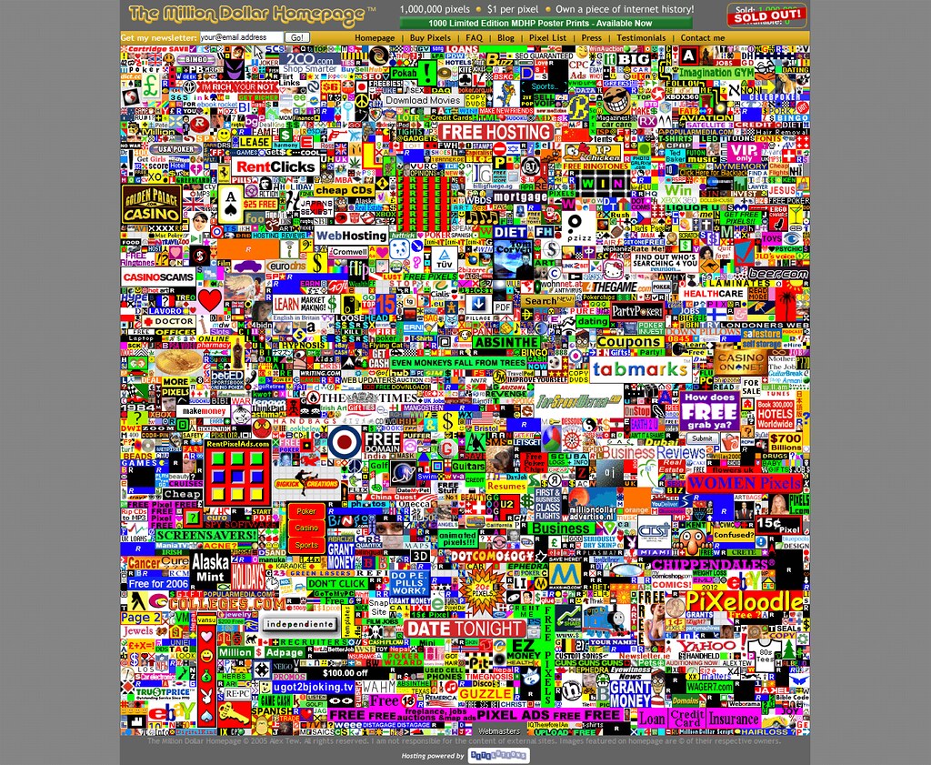 Million Dollar Homepage - HD Wallpaper 