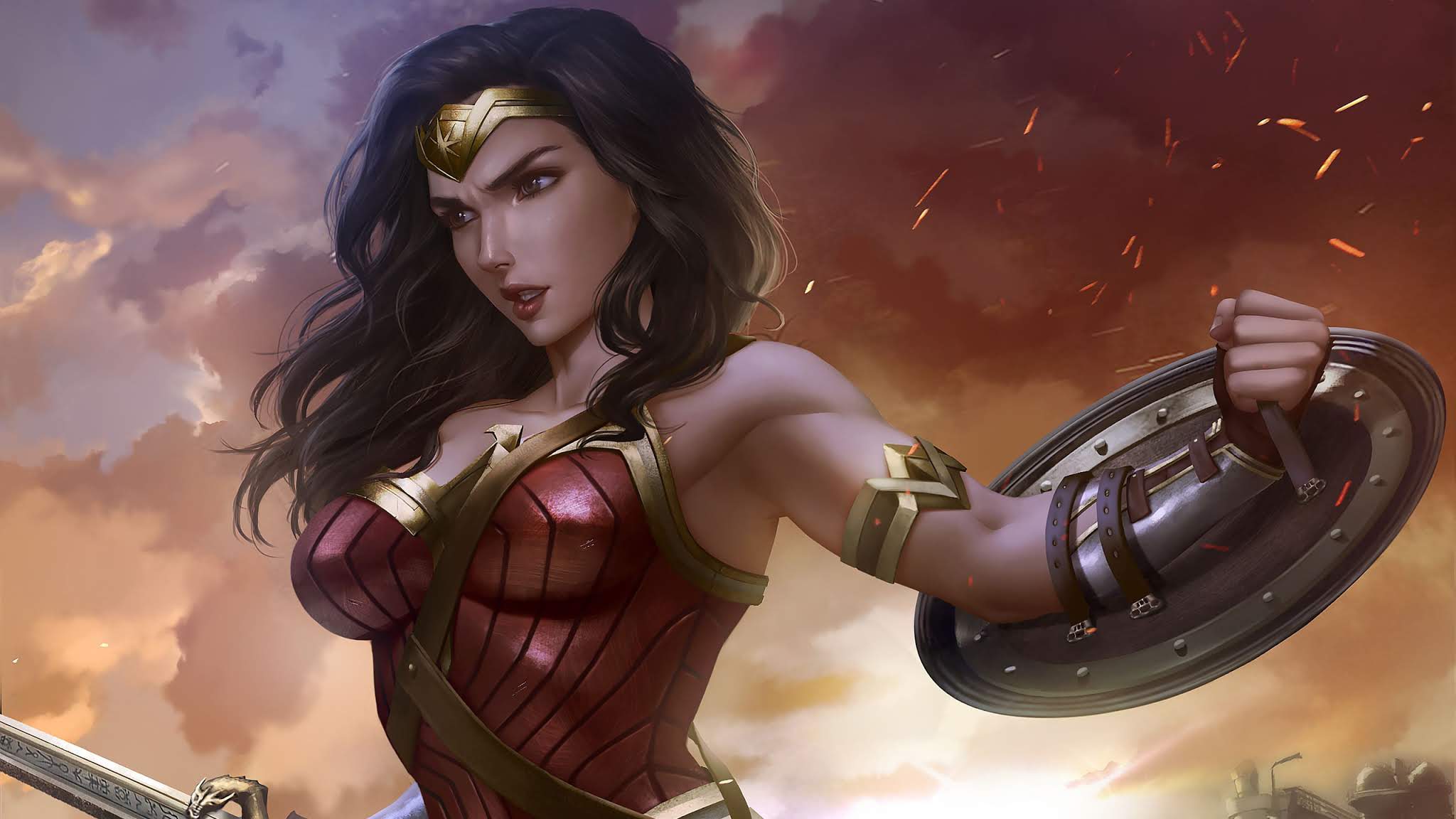 Wonder Woman Art Wallpaper - Wonder Woman Art - HD Wallpaper 