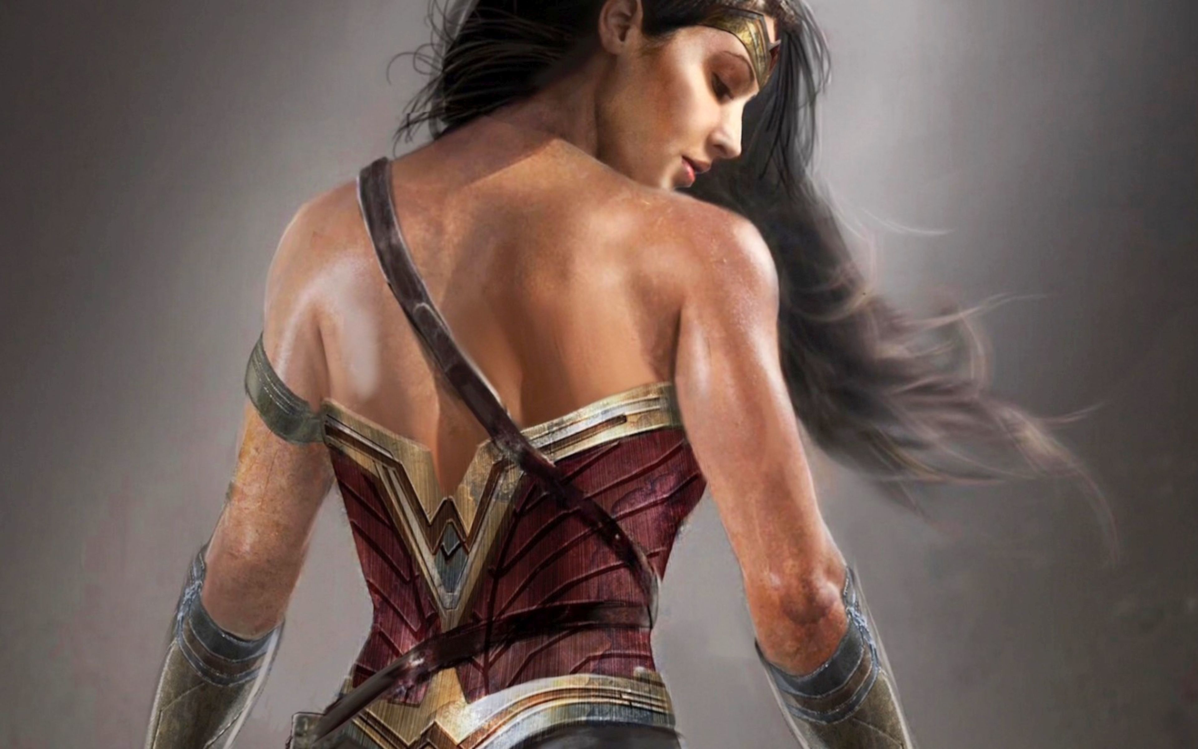 Wonder Woman Gal Gadot Back - HD Wallpaper 