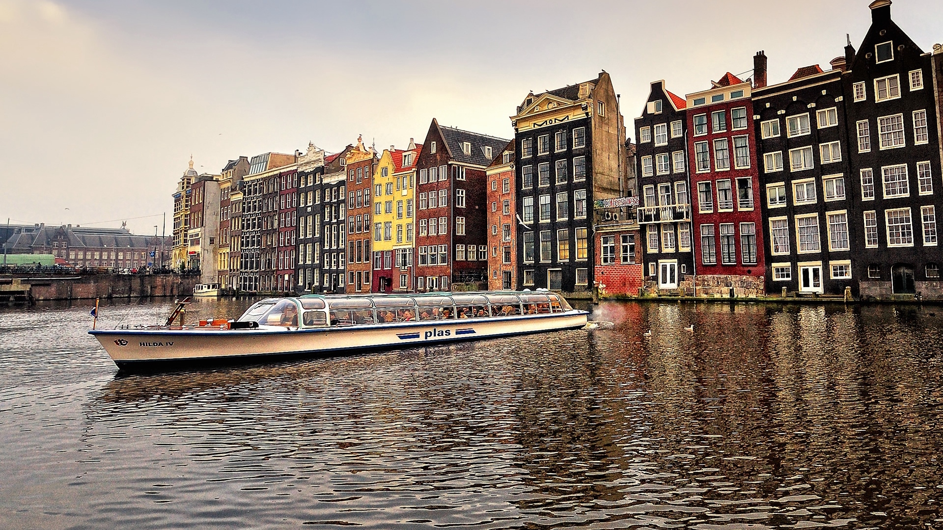 Wallpaper Amsterdam, Capital, Netherlands, River, Buildings, - Amsterdam - HD Wallpaper 