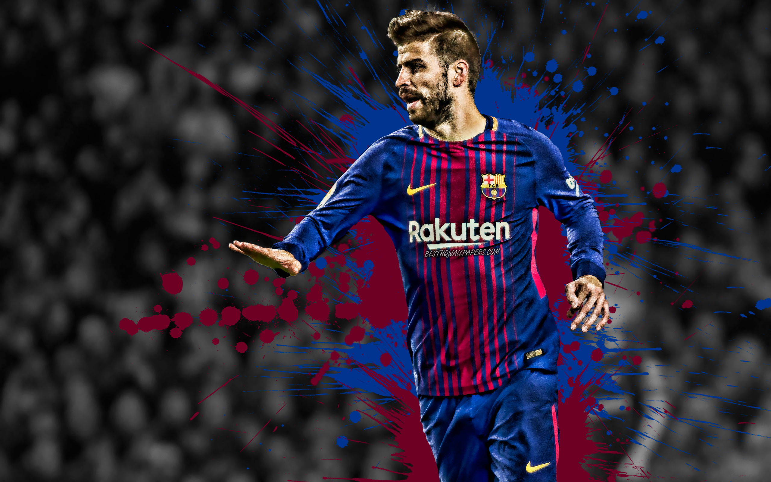 Gerard Pique, 4k, Spanish Football Player, Barcelona - Gerard Pique Barcelona 2018 - HD Wallpaper 