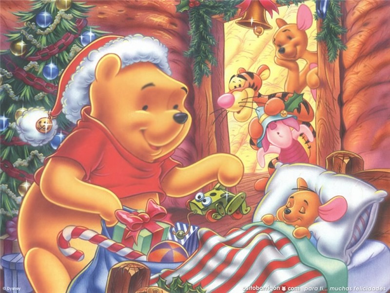 Winnie The Pooh And Piglet Christmas Wallpaper - HD Wallpaper 