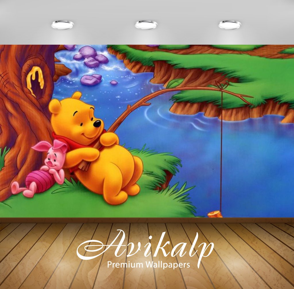 Winnie The Pooh Fishing - HD Wallpaper 